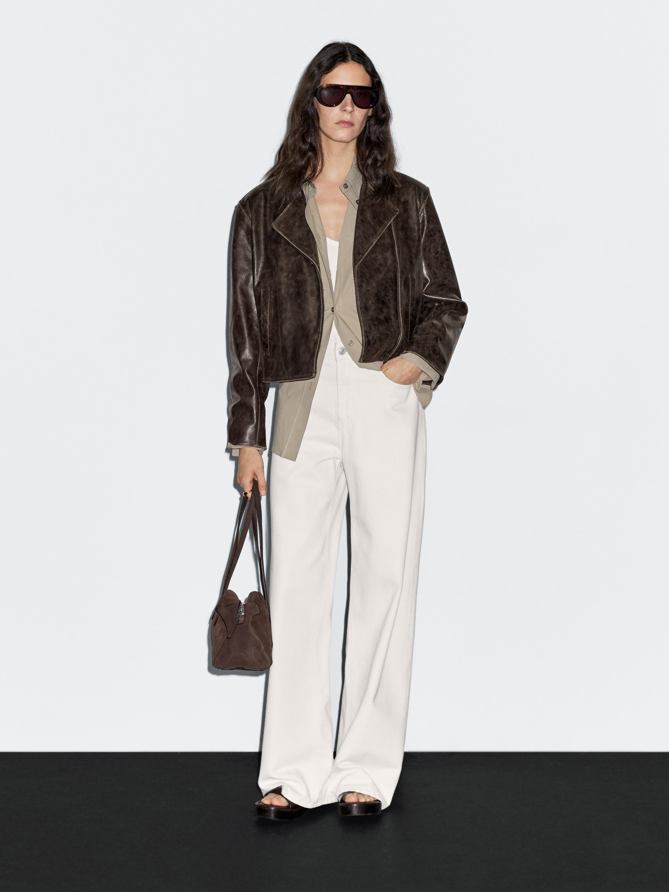 Cazadora biker piel napa