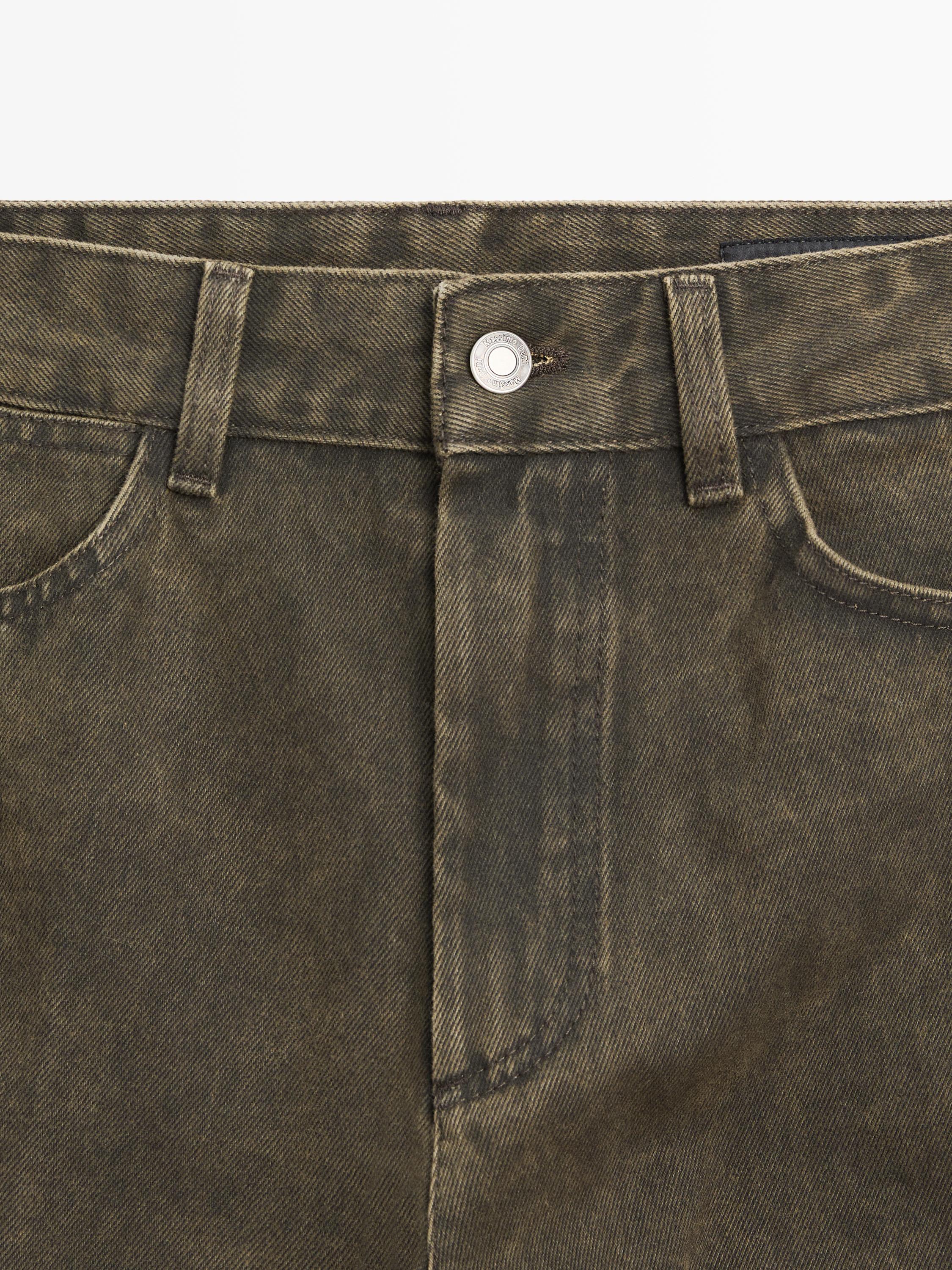 Mid-rise balloon fit jeans — DARK GREEN