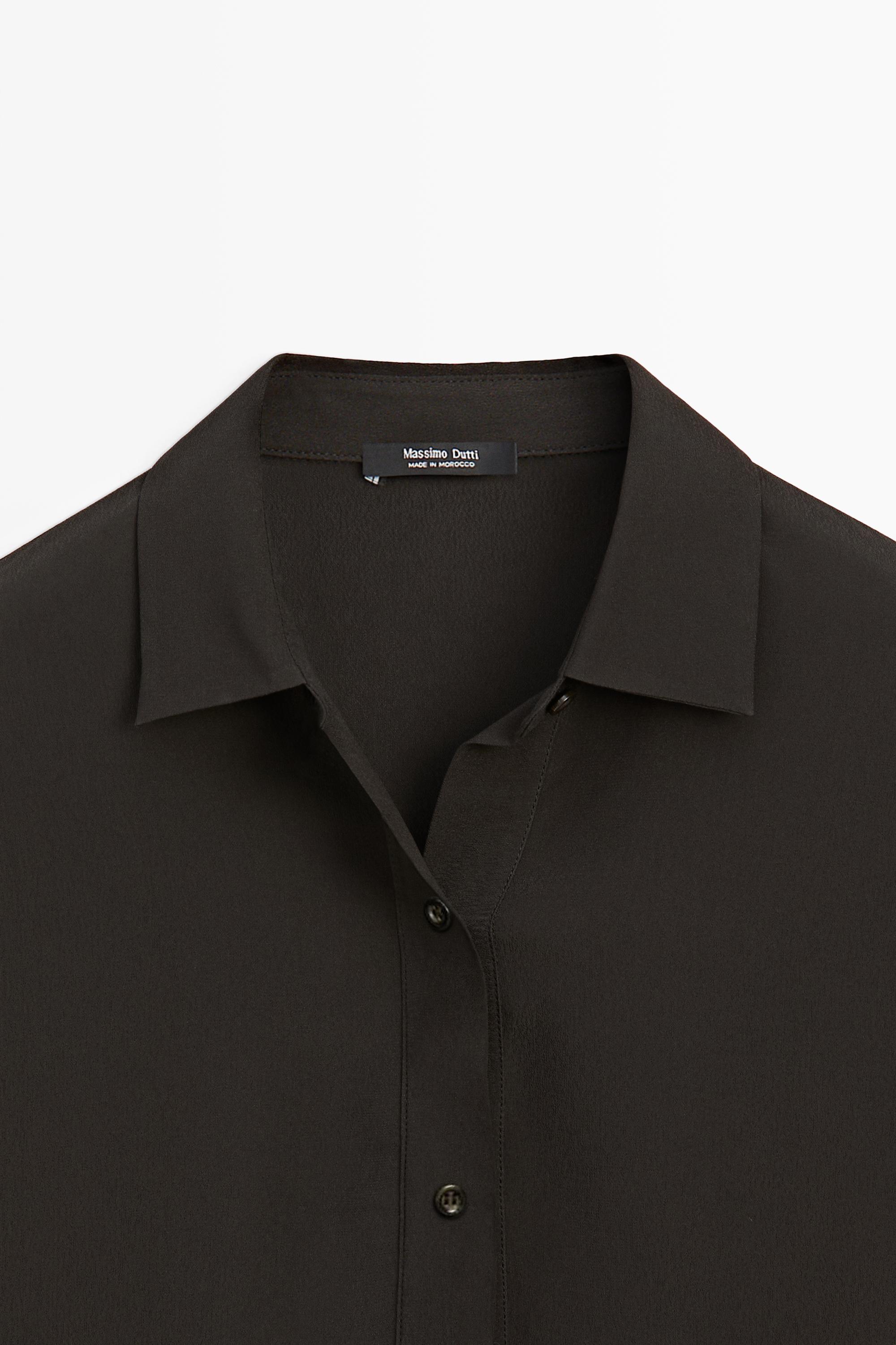 Flowing button-up shirt — Chocolate