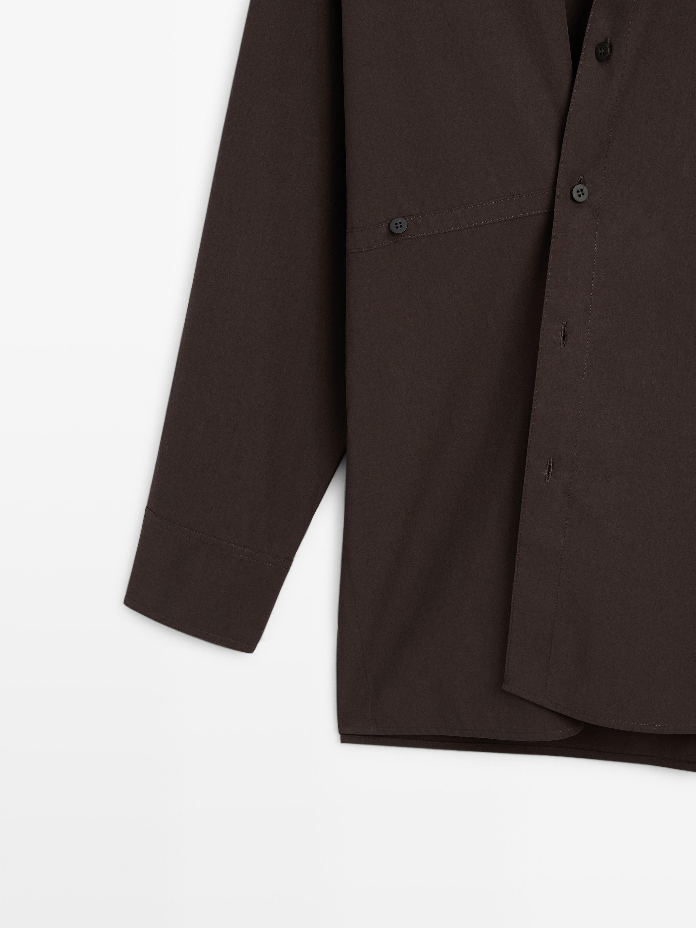 Camisa popelín botonadura asimétrica