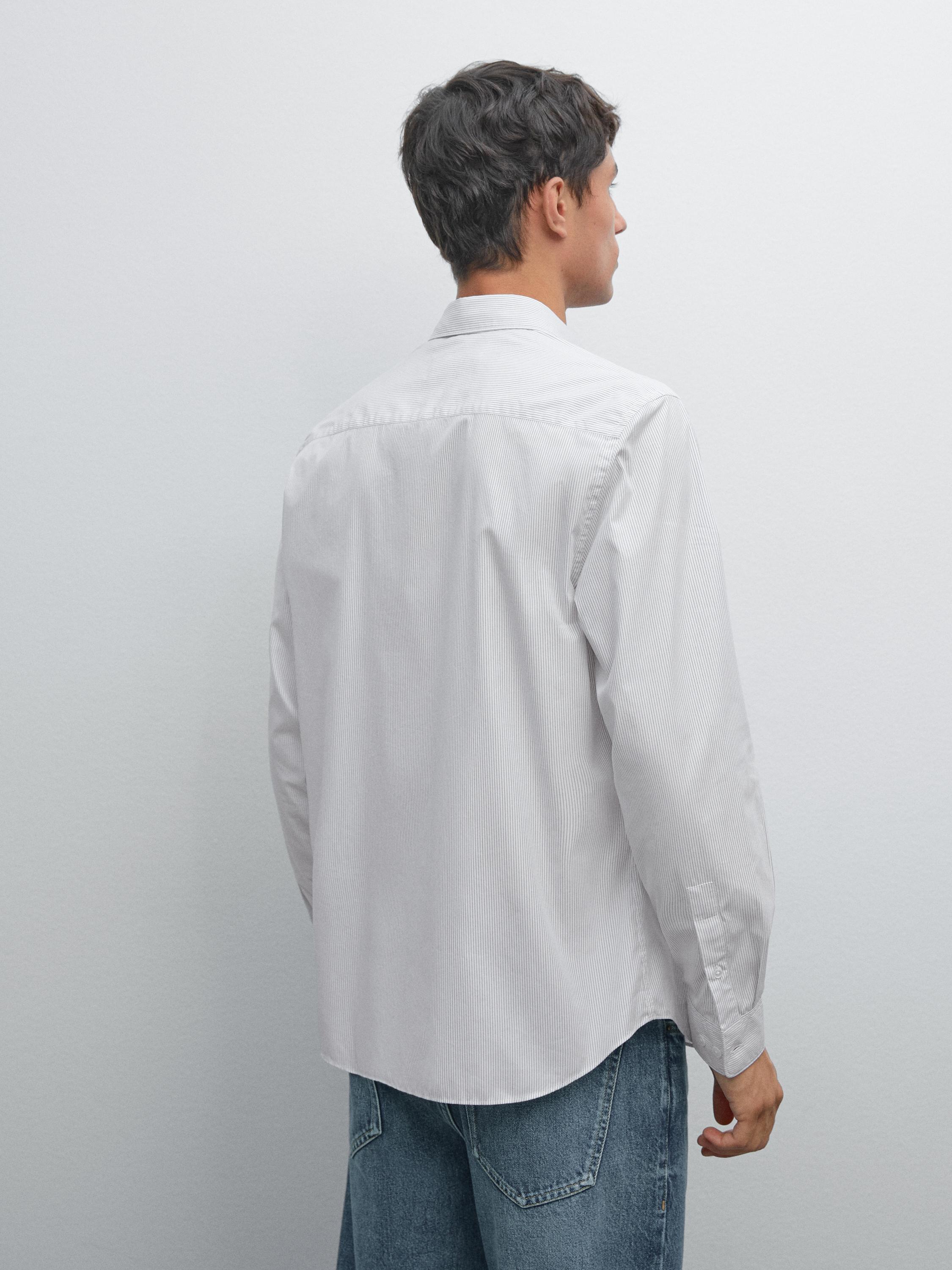 Regular fit micro-striped shirt