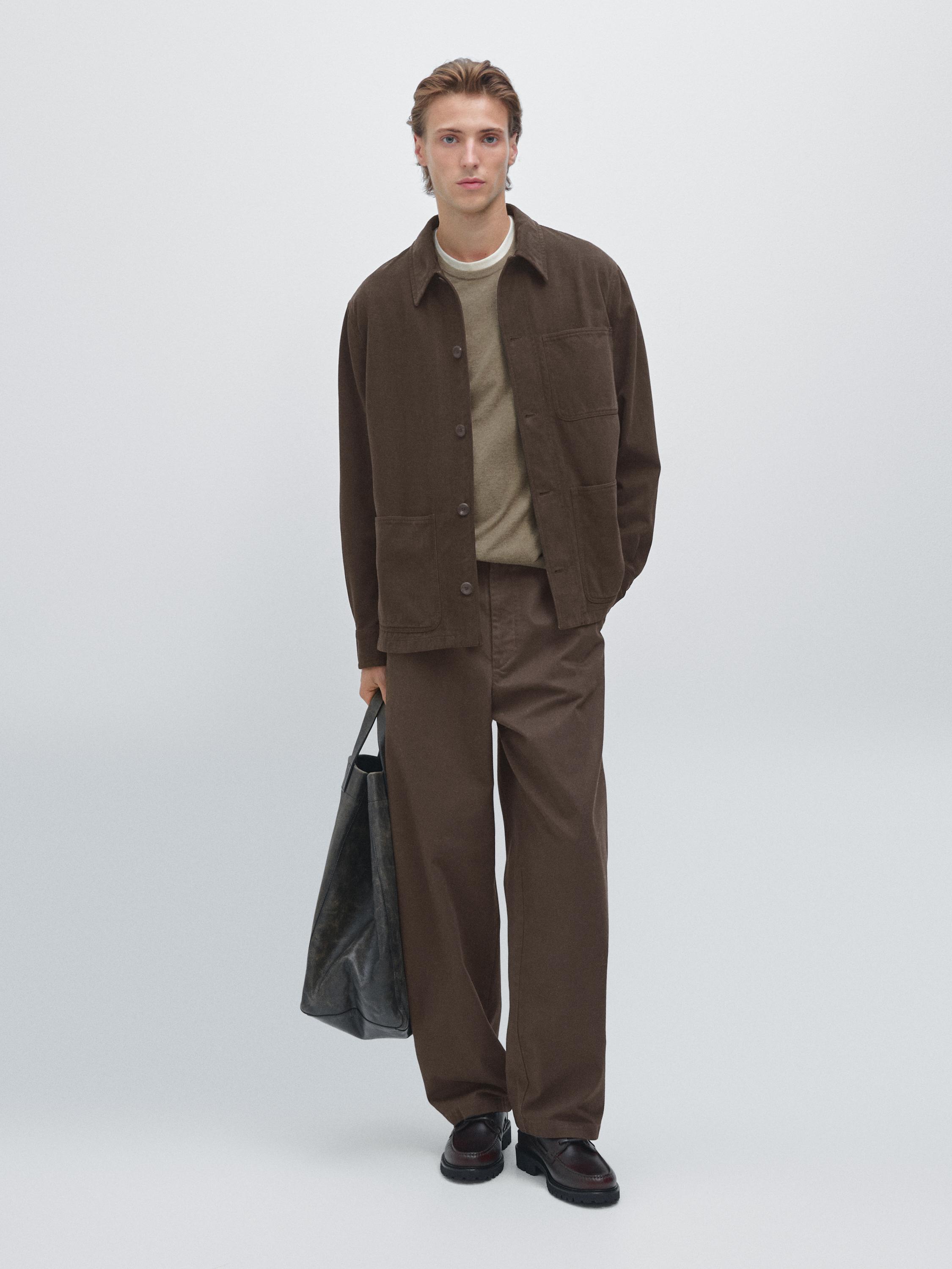 قميص سميك تويل بجيوب