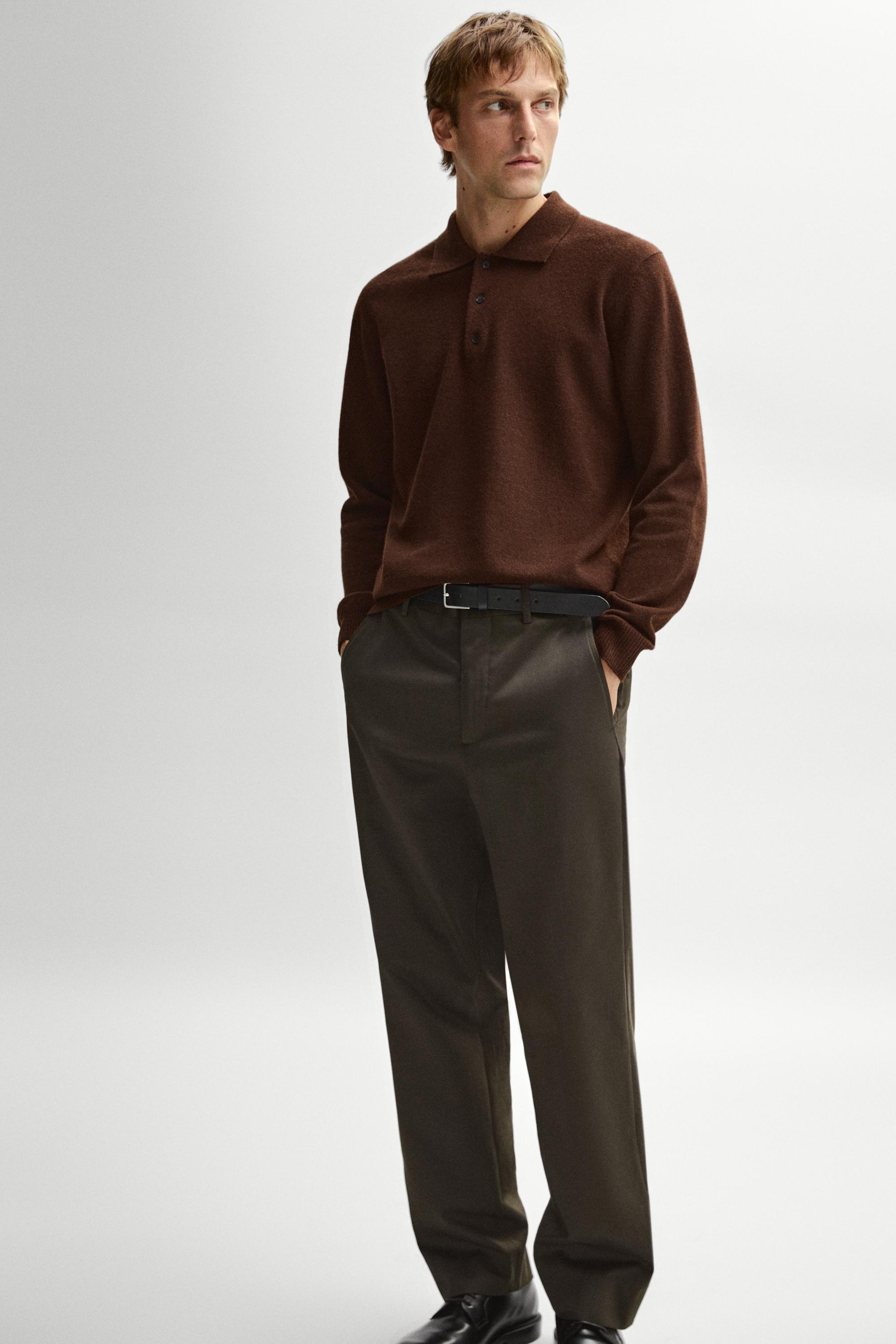 Massimo Dutti Yün kaşmir karışımlı polo kazak görsel 8