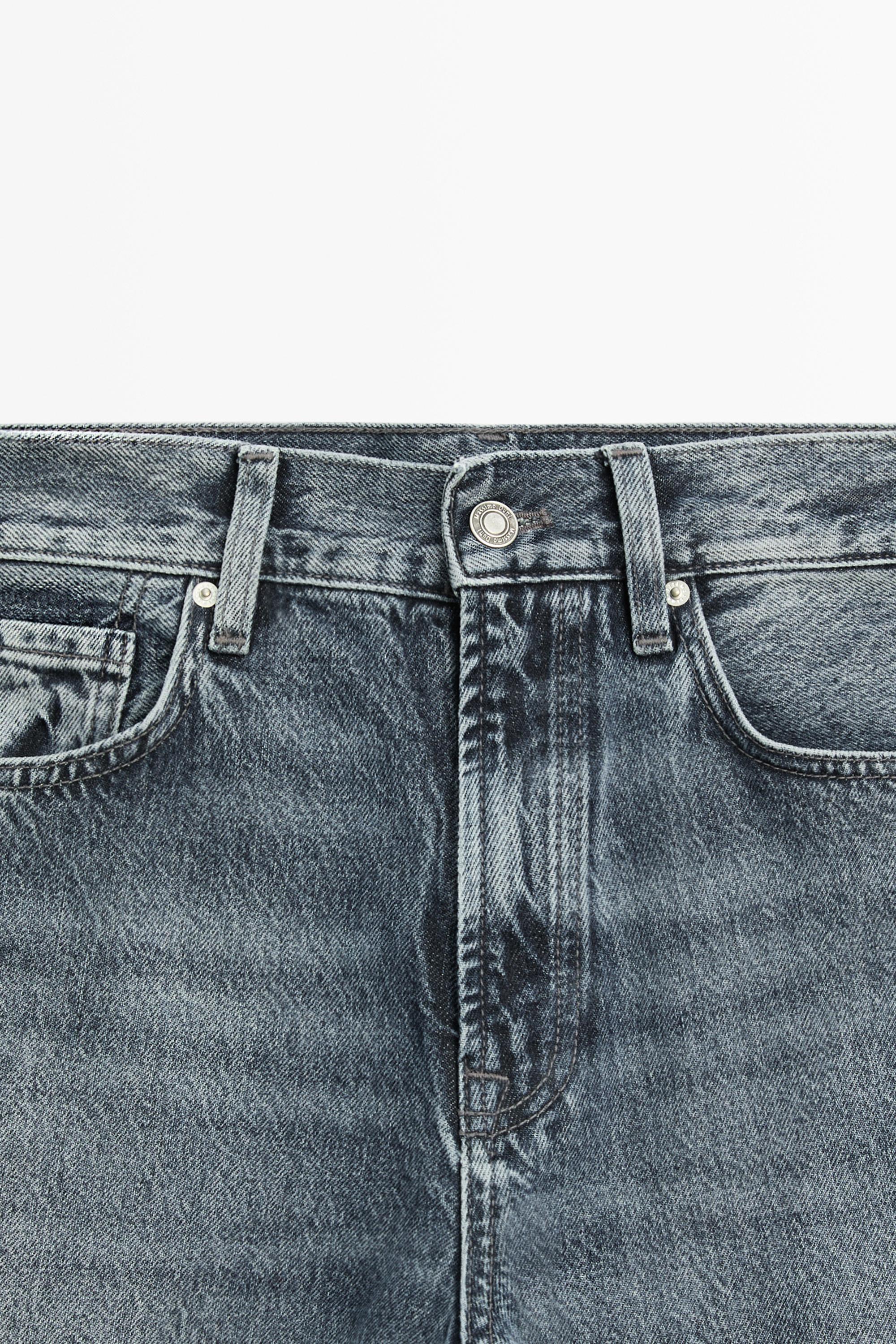 High-waist straight-leg jeans — Light Blue