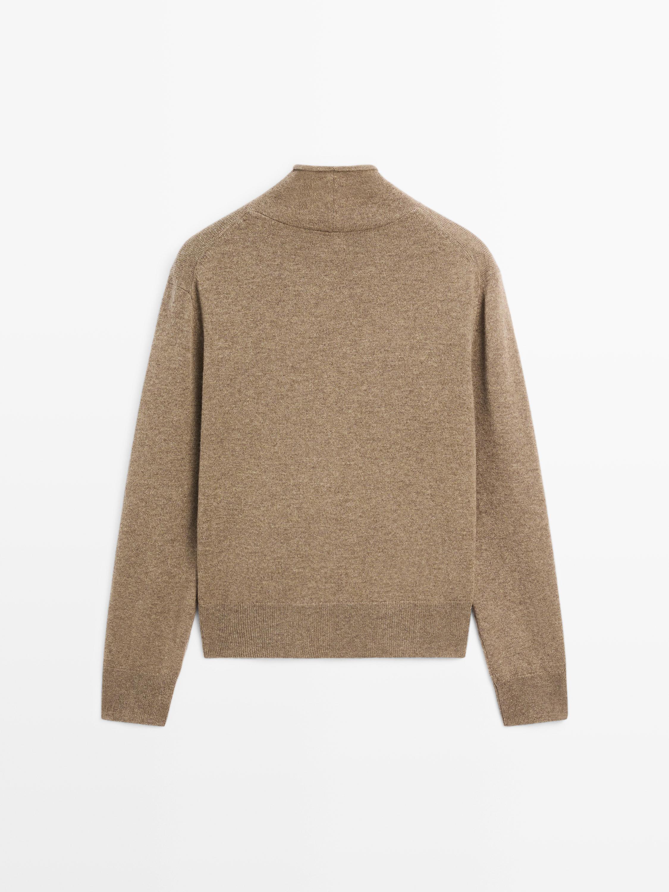 Cardigan à col montant 100 % laine