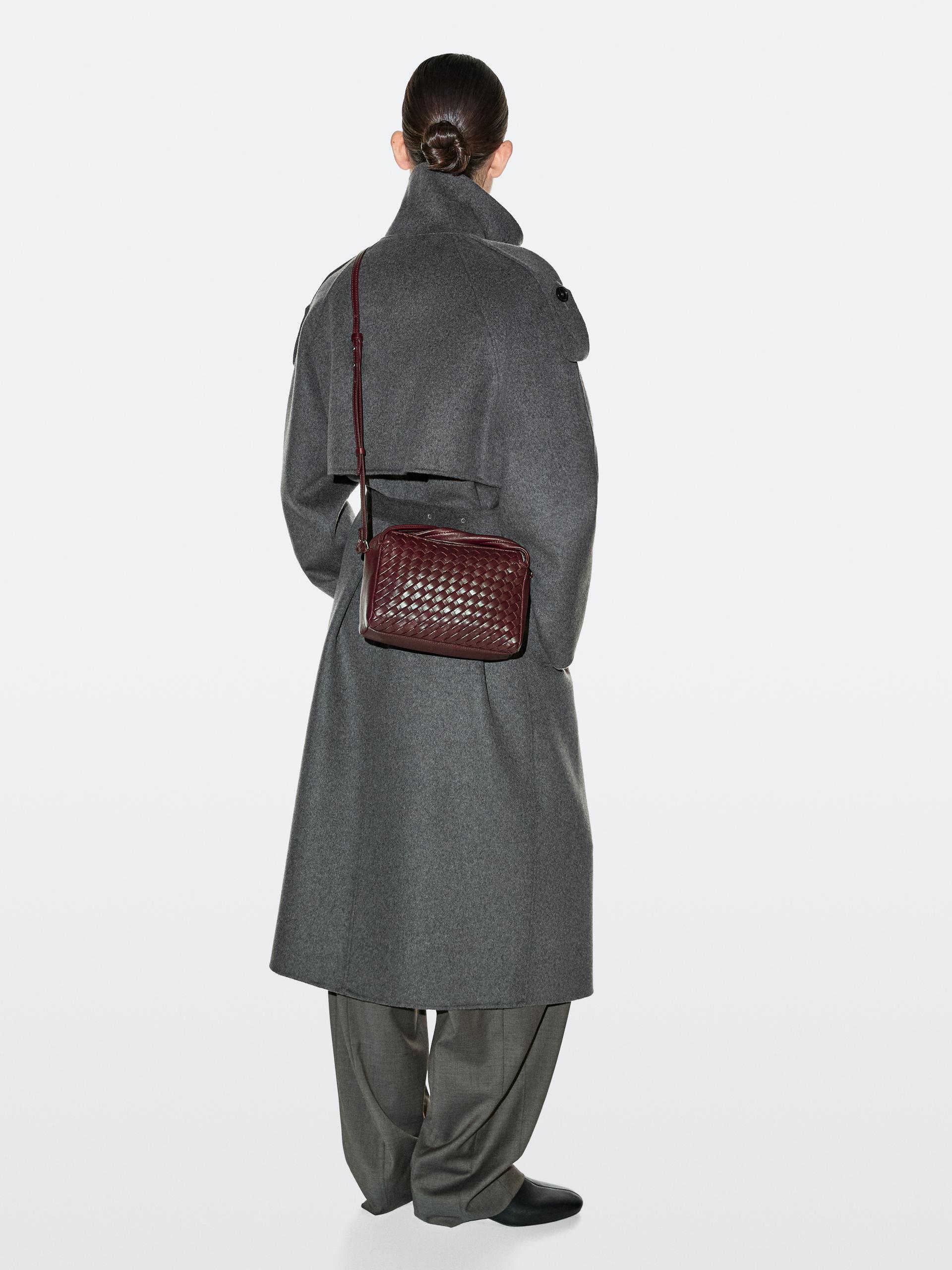 Mini-Sac Tressé En Cuir Nappa - Bordeaux - 01 - Massimo Dutti - Femme