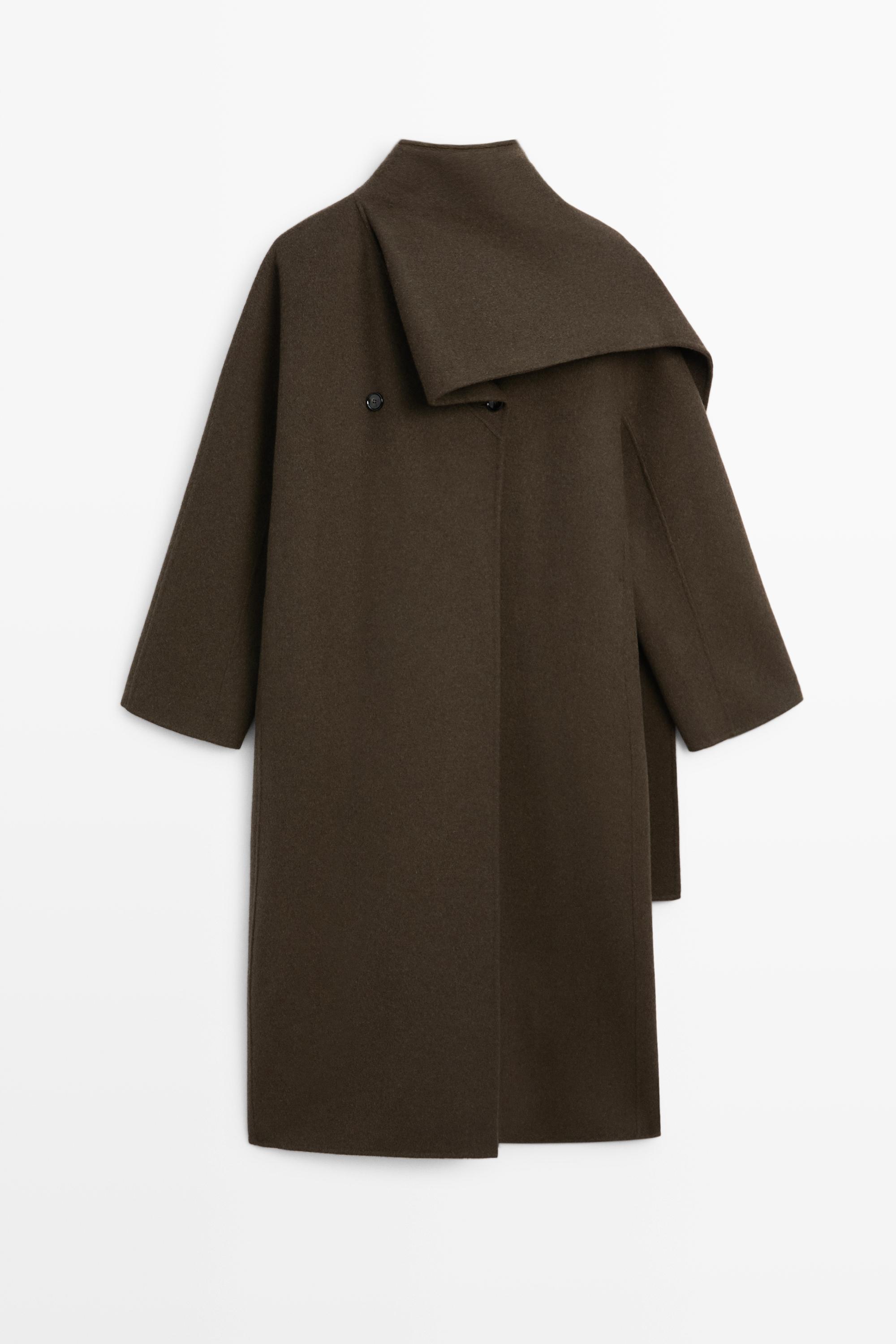 Long coat with scarf detail