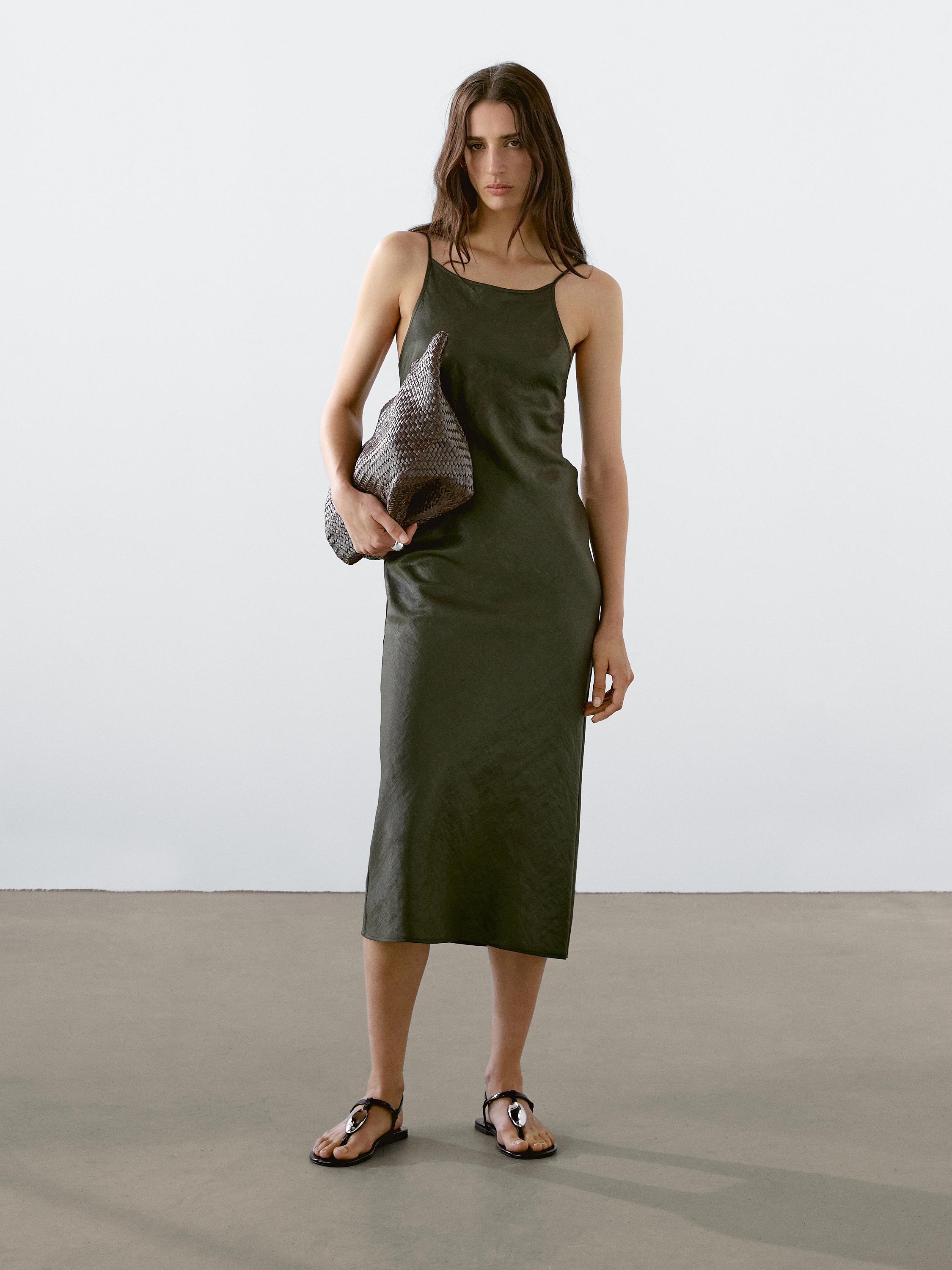 Satin halter dress