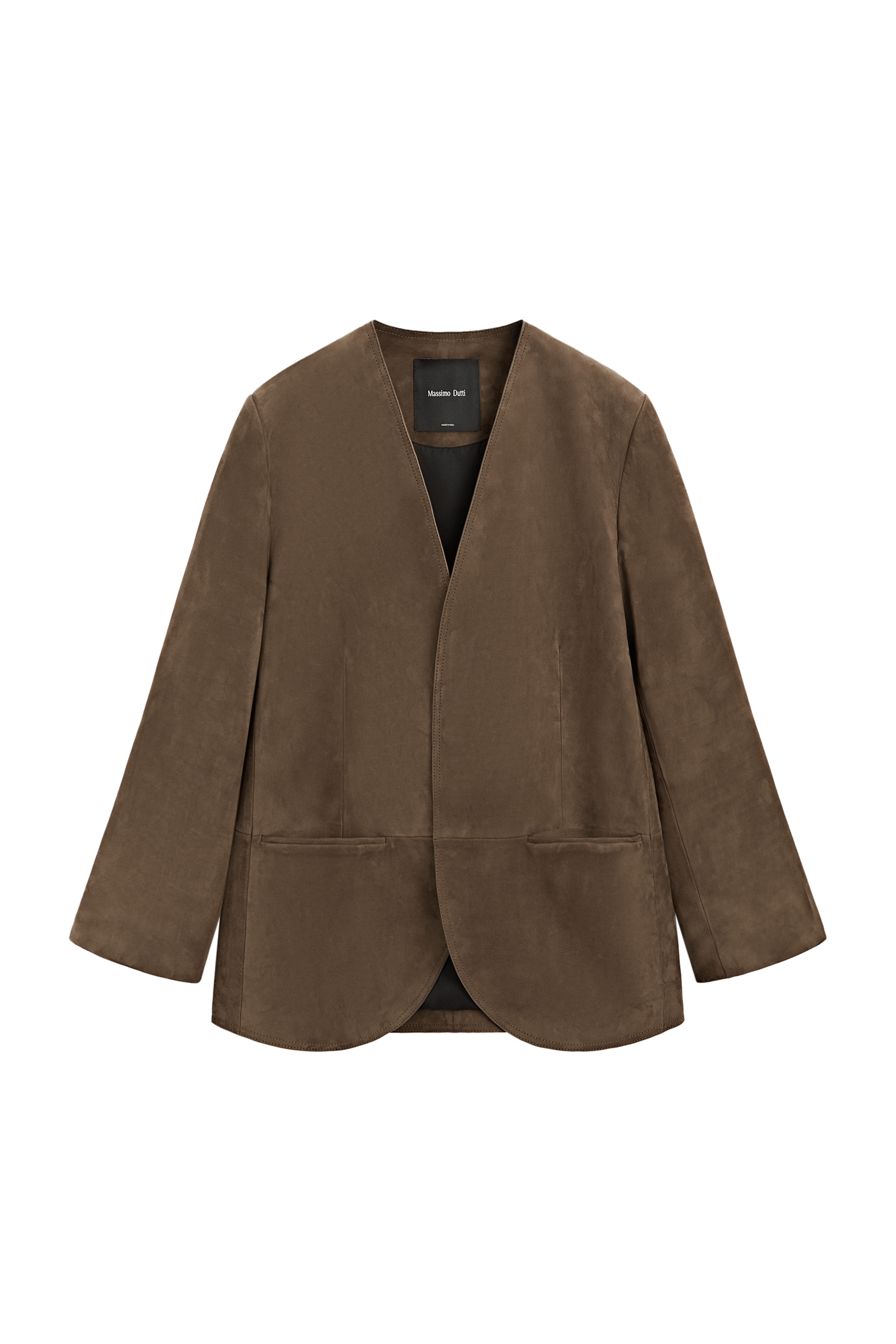 Massimo Dutti Süet deri blazer görsel 4