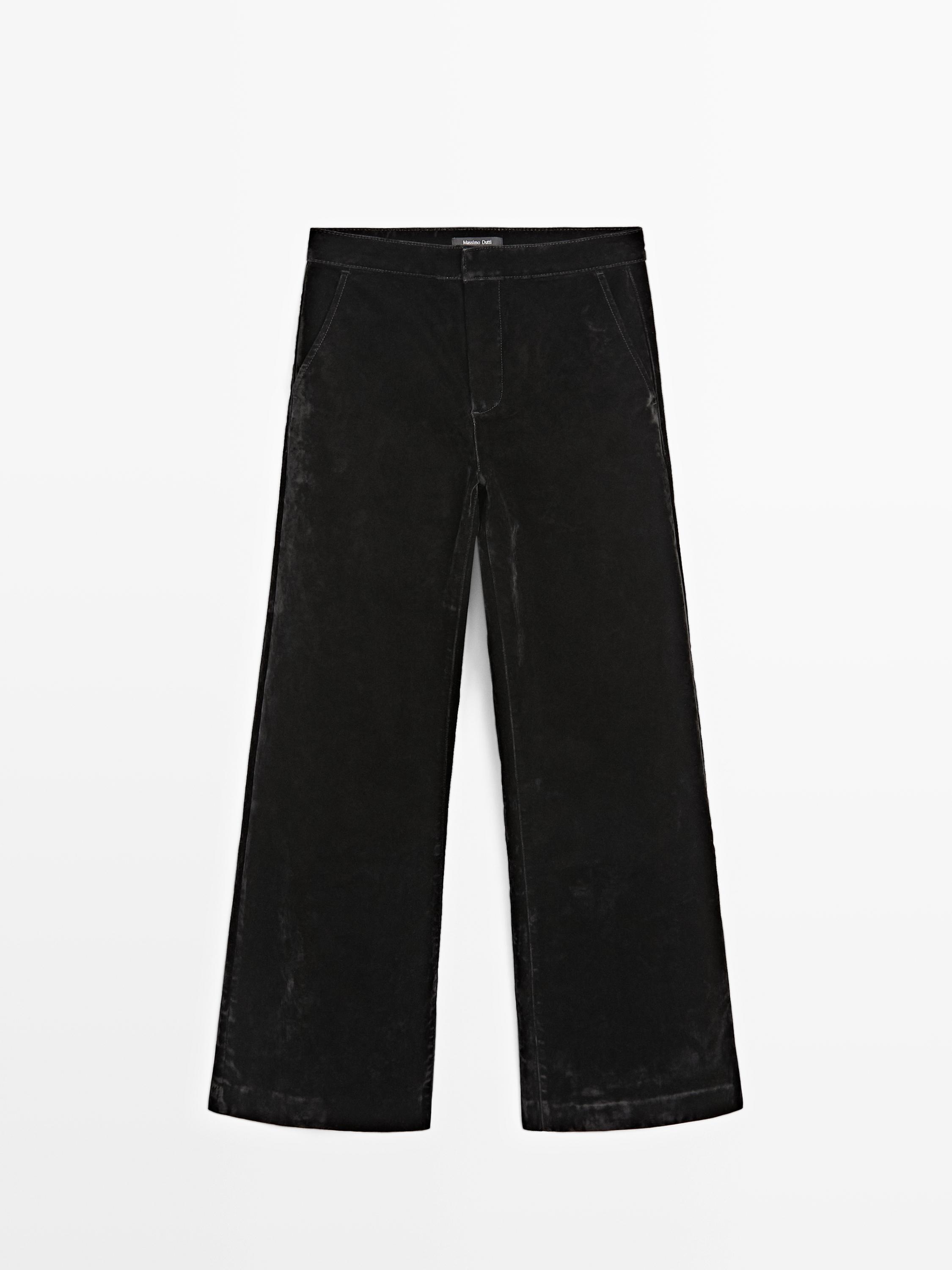 Jeans flare fit tiro alto flock