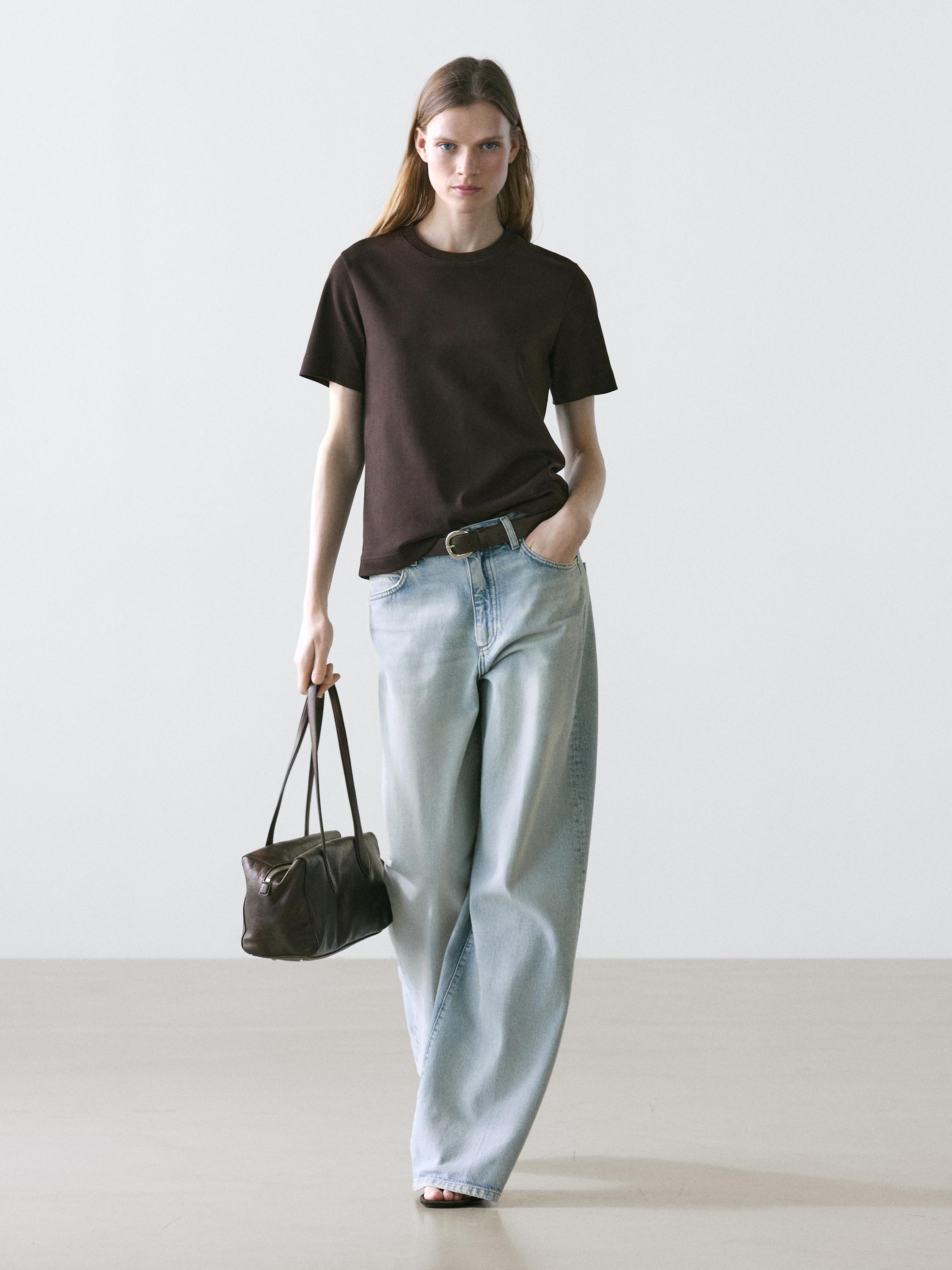 Short sleeve interlock T-shirt — BROWN