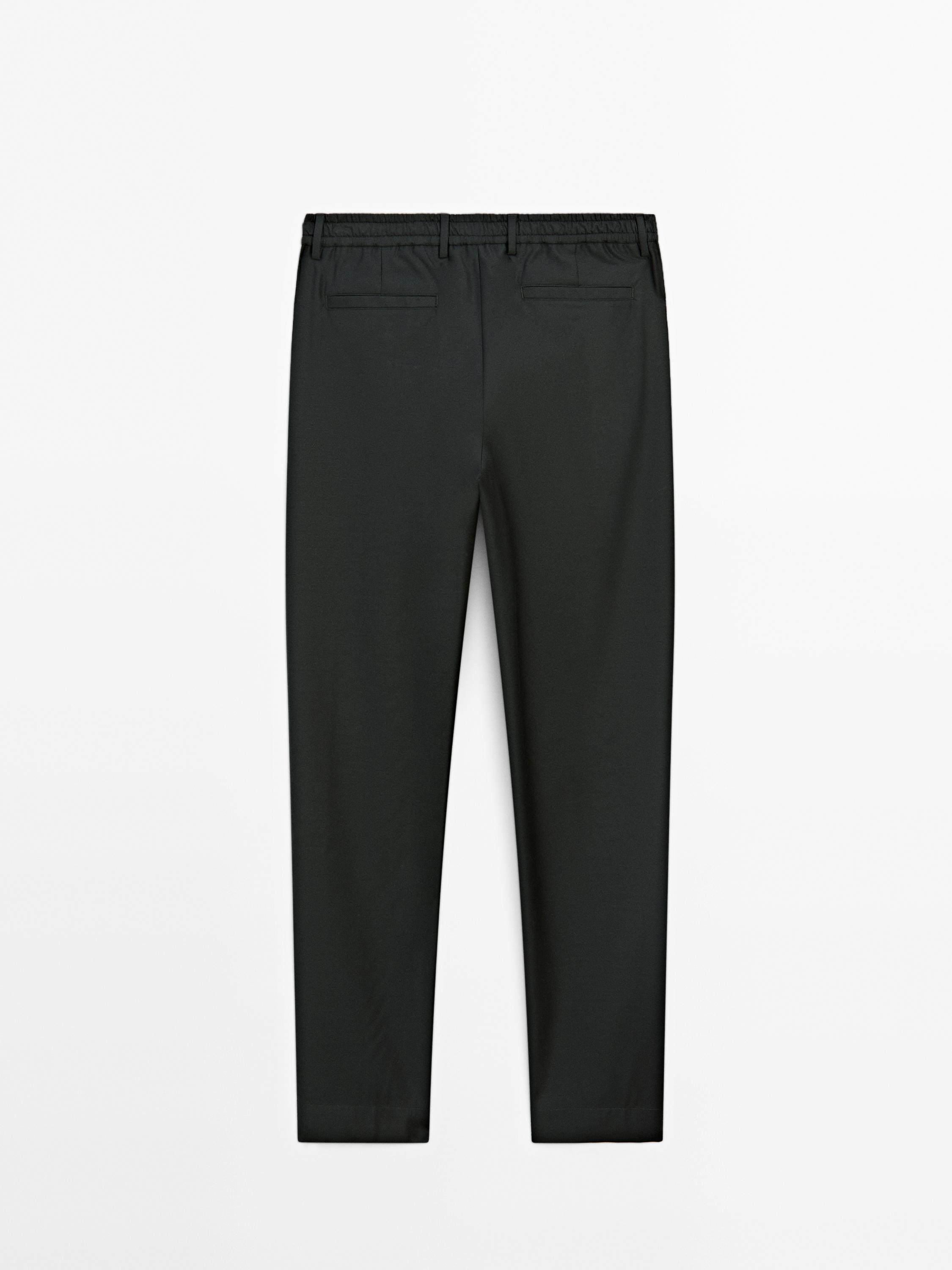 100% wool jogger fit trousers
