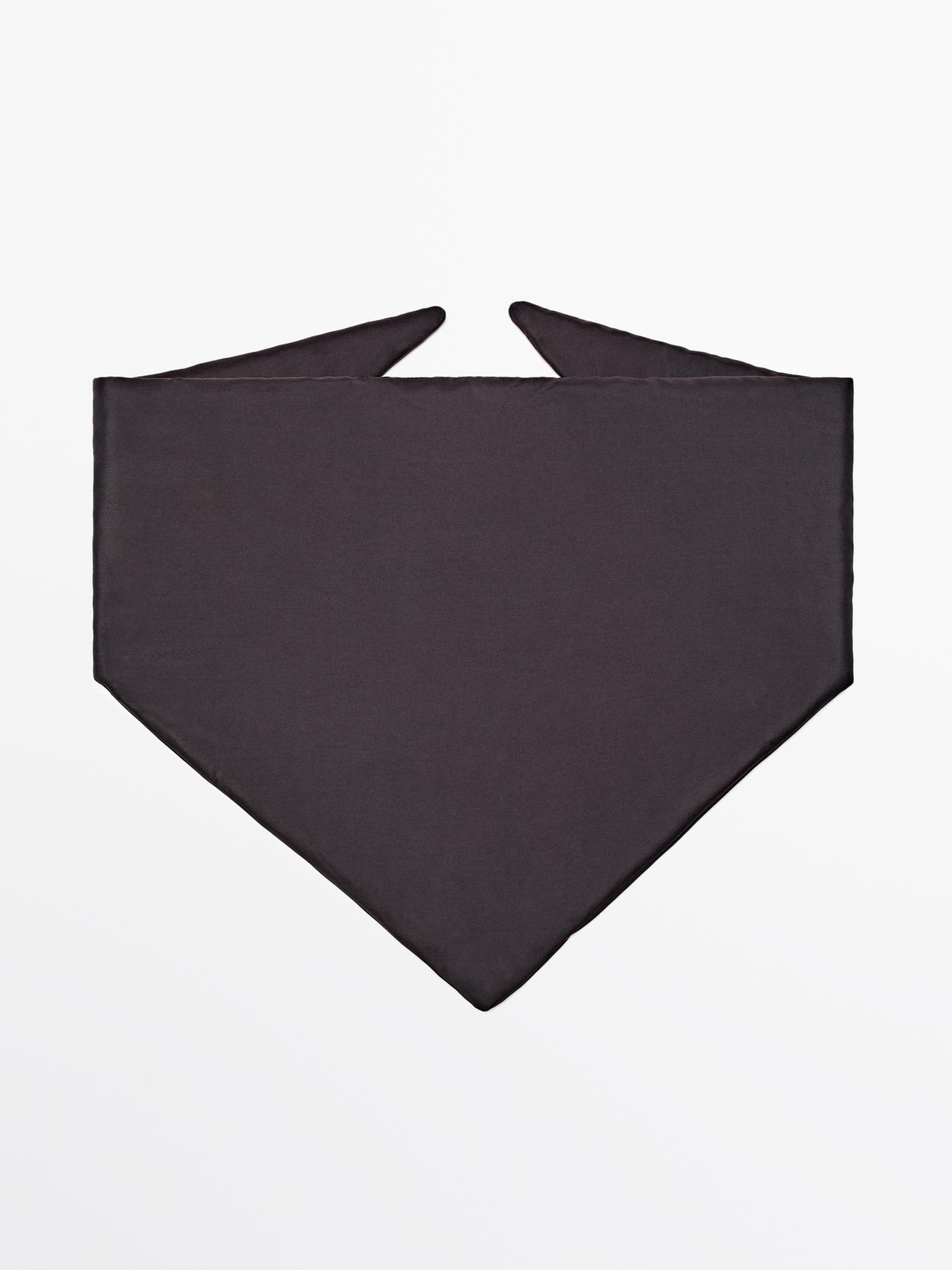 Massimo Dutti - Dame - Vatteret Bandana I 100% Silke - Brun - 01