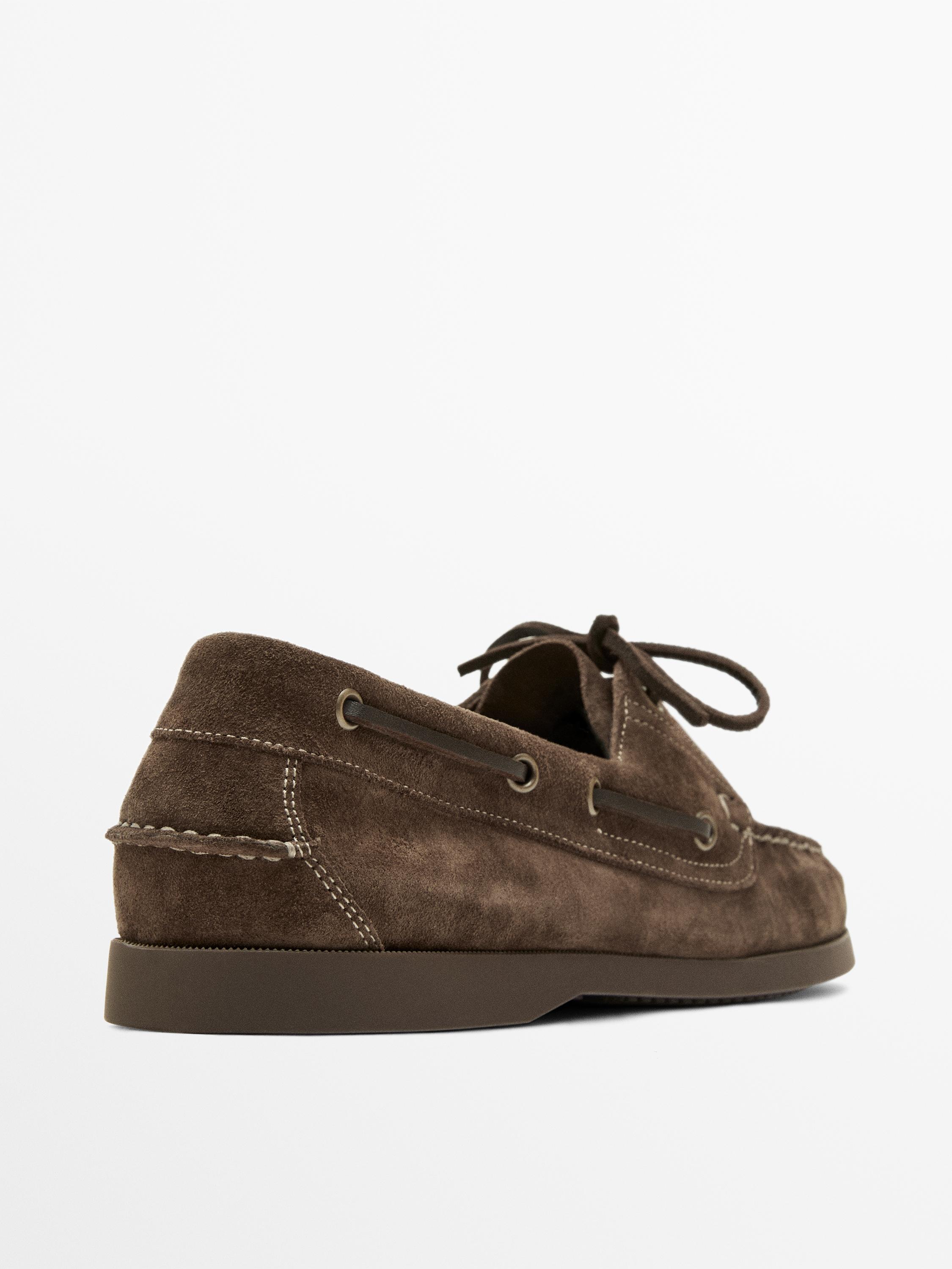 Leather deck shoes — STONE