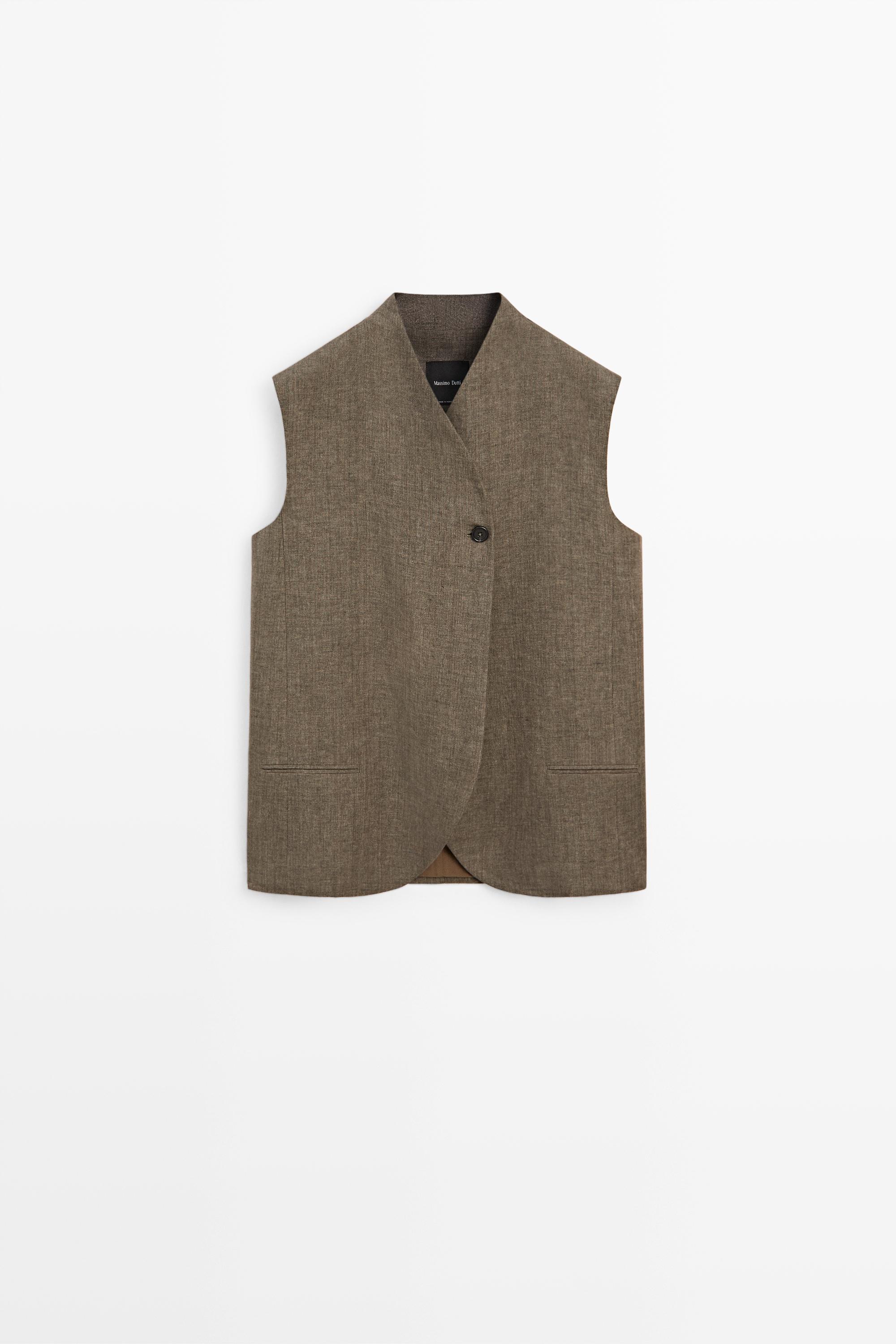 Linen melange waistcoat