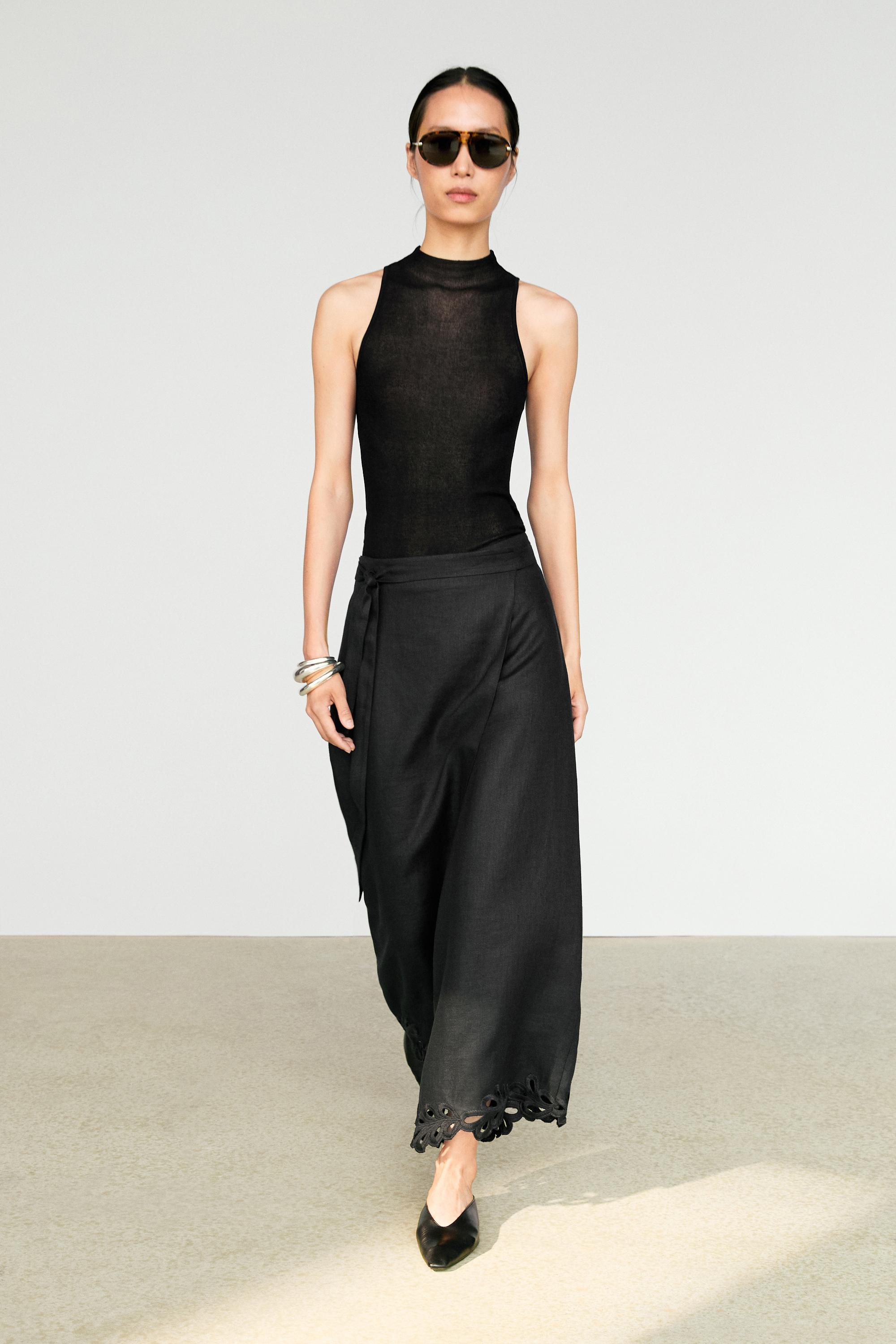 Semi-sheer halter top - LIMITED EDITION — BLACK