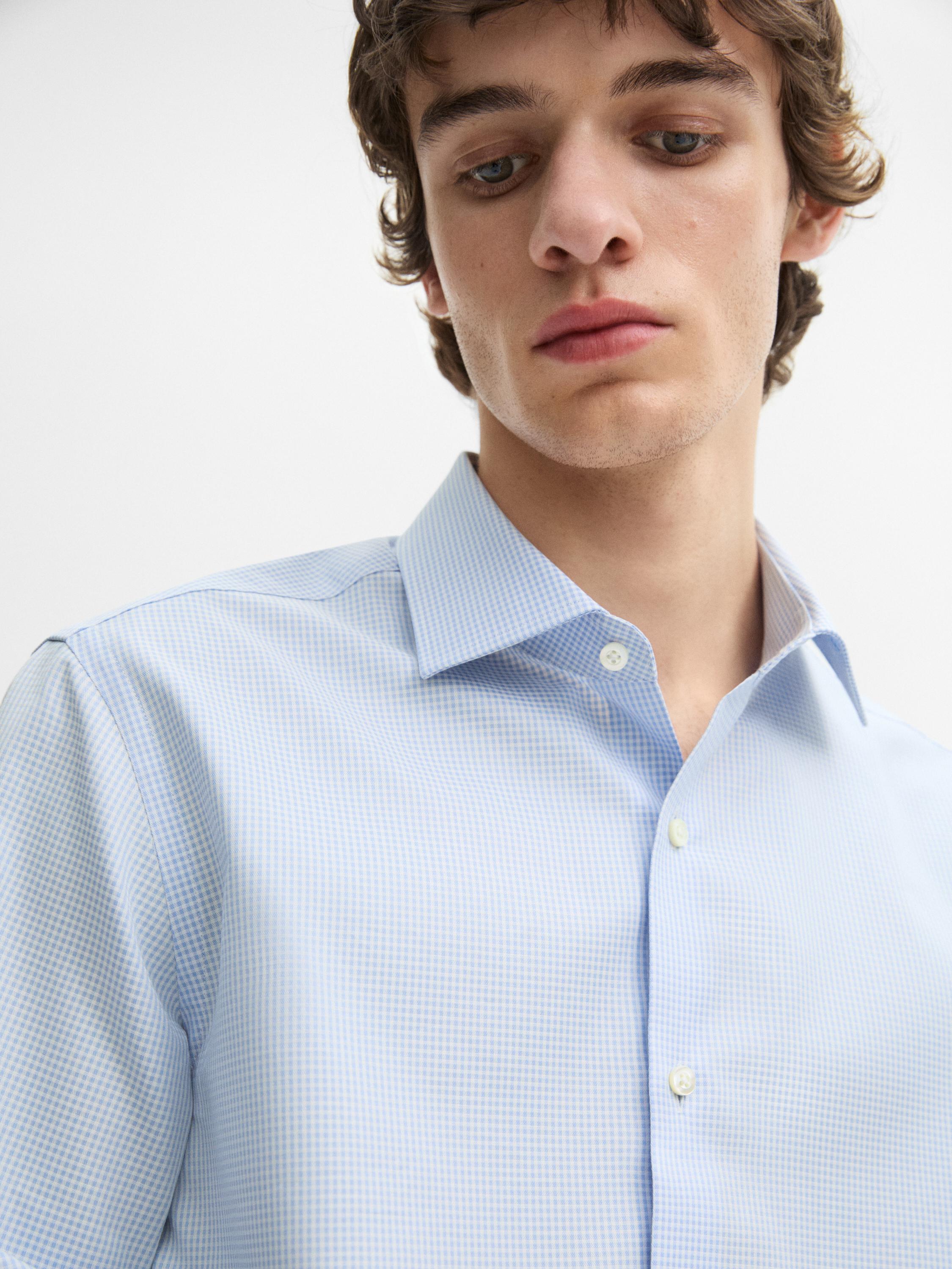 Camisa cuadros slim fit 100% algodón