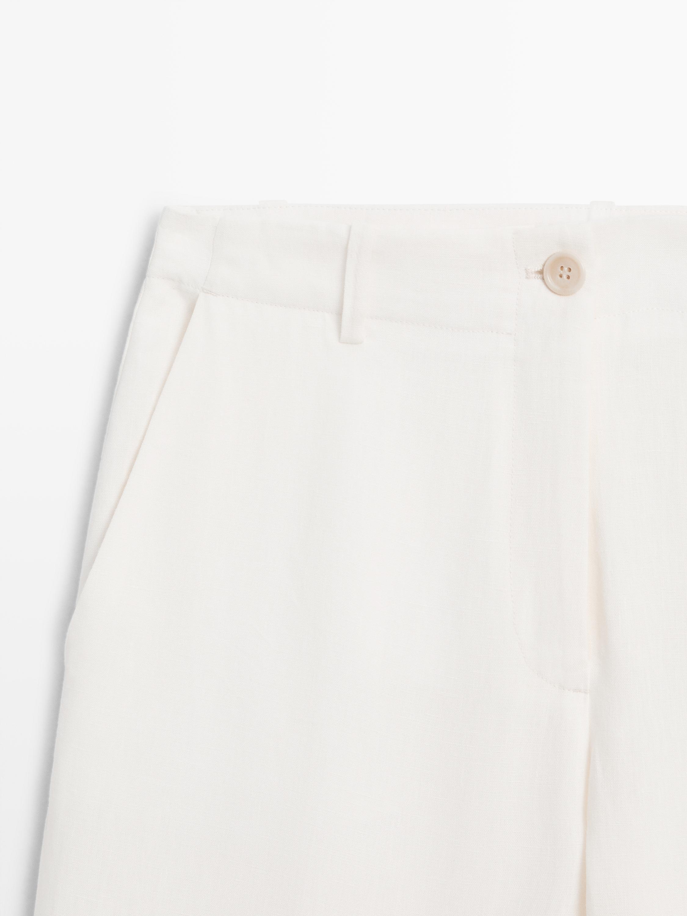 Linen suit trousers — Off white