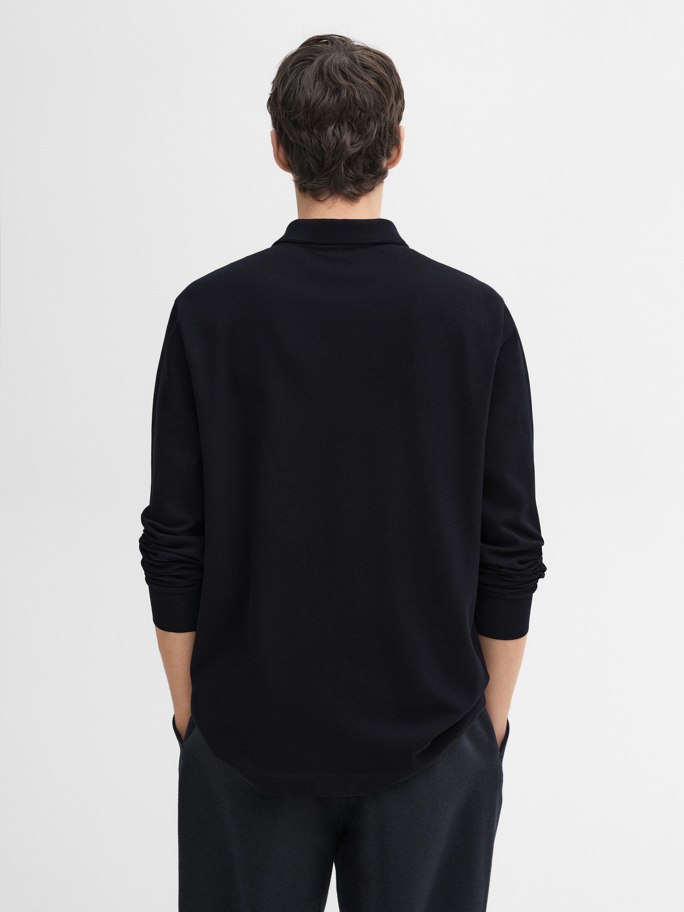 Cotton blend polo sweater
