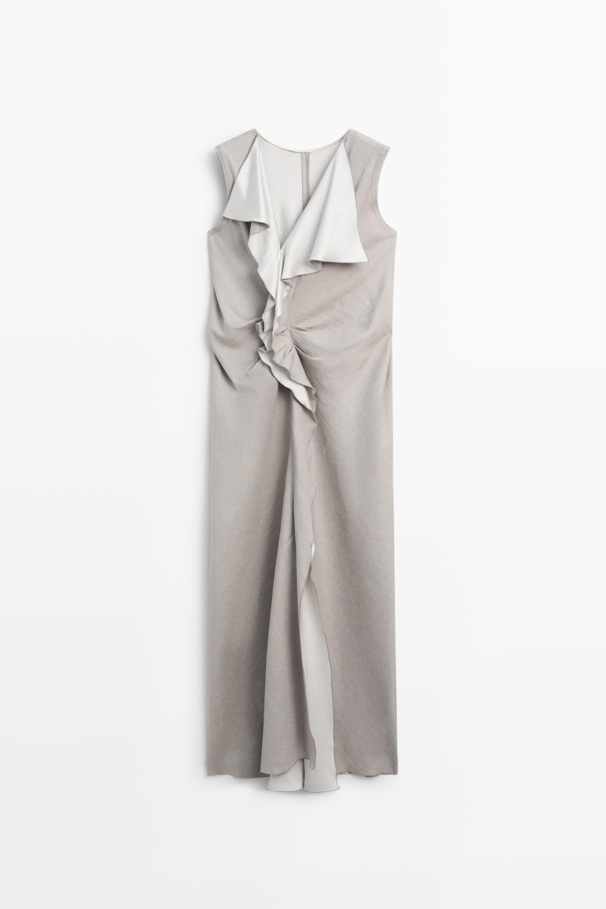 Flowing dress with ruffle detail - STUDIO — STONE