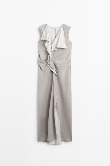 Flowing dress with ruffle detail - STUDIO — STONE 5