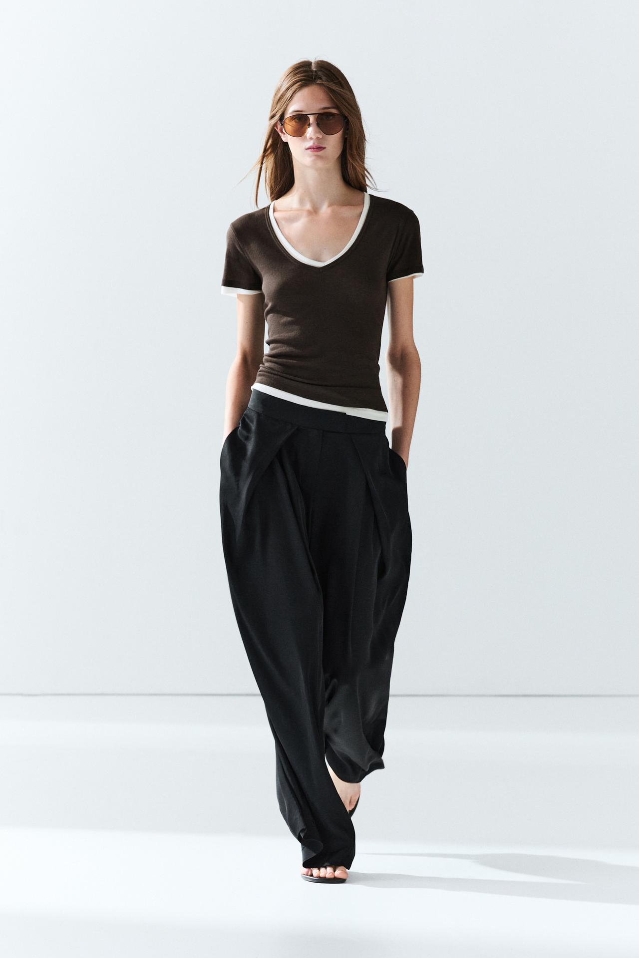 100% cotton double-layer short sleeve T-shirt — BROWN