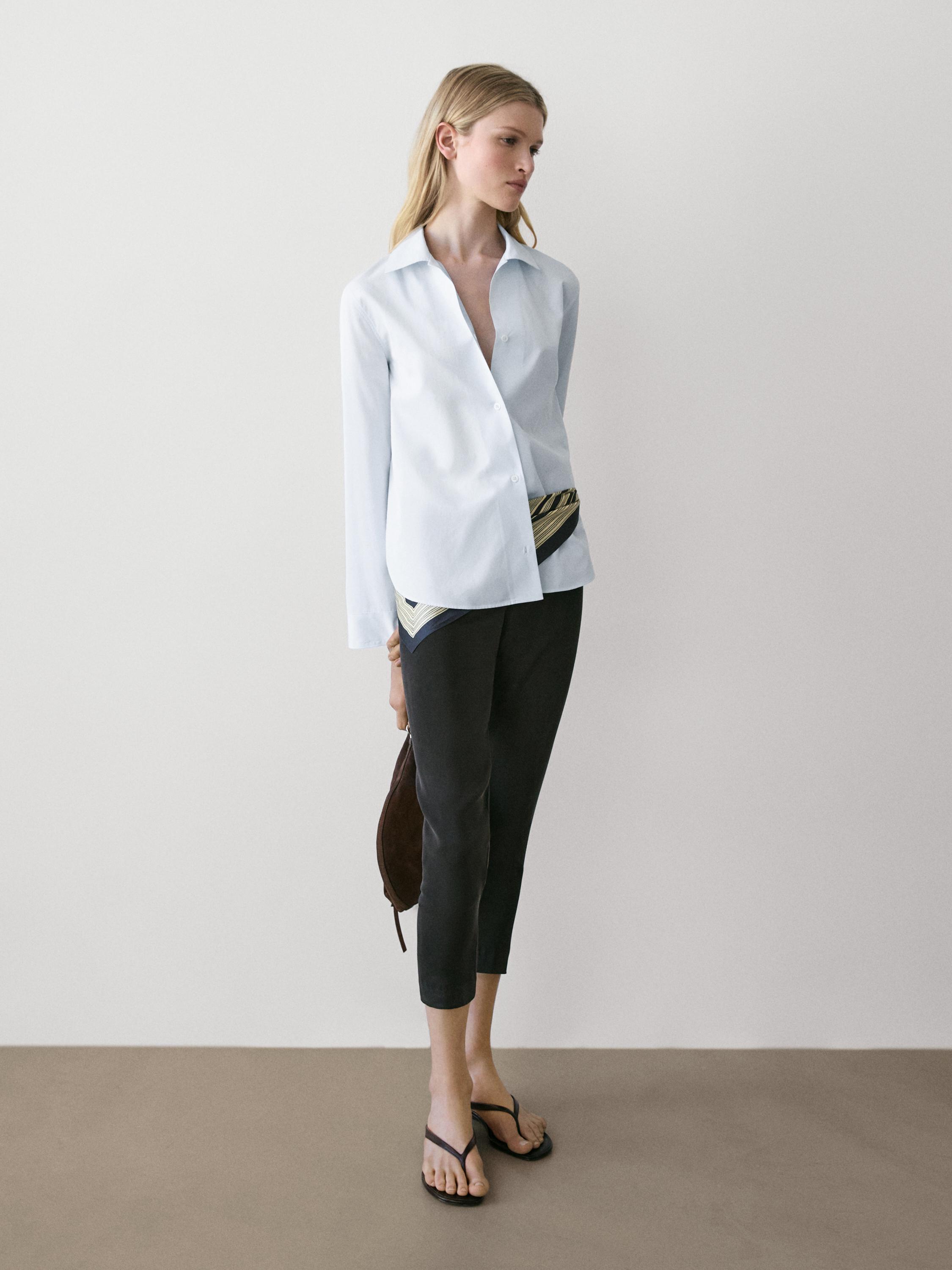 100% cotton poplin shirt — SKY BLUE