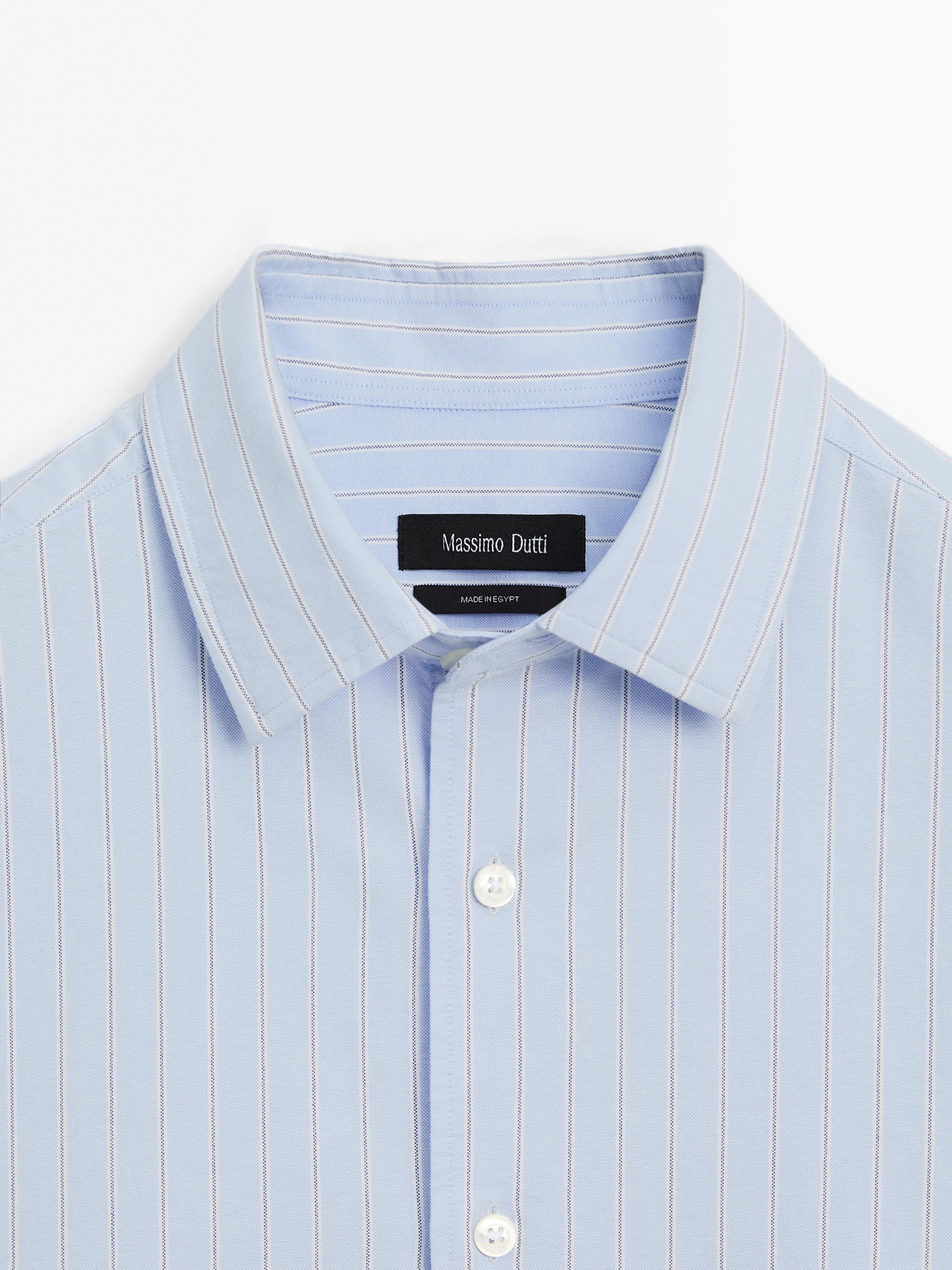 100% cotton striped Oxford shirt
