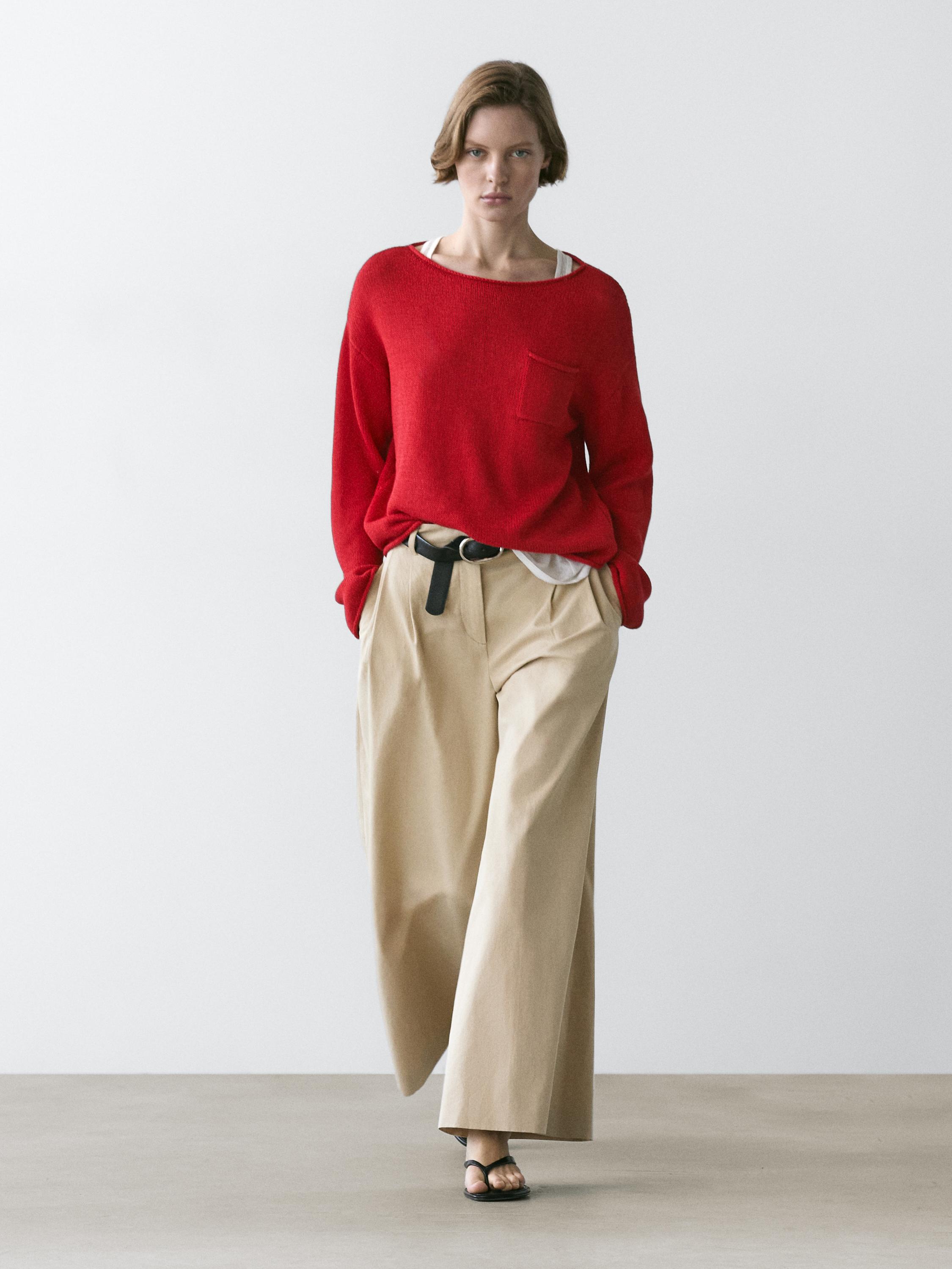 Jersey punto detalle bolsillo algodón lino