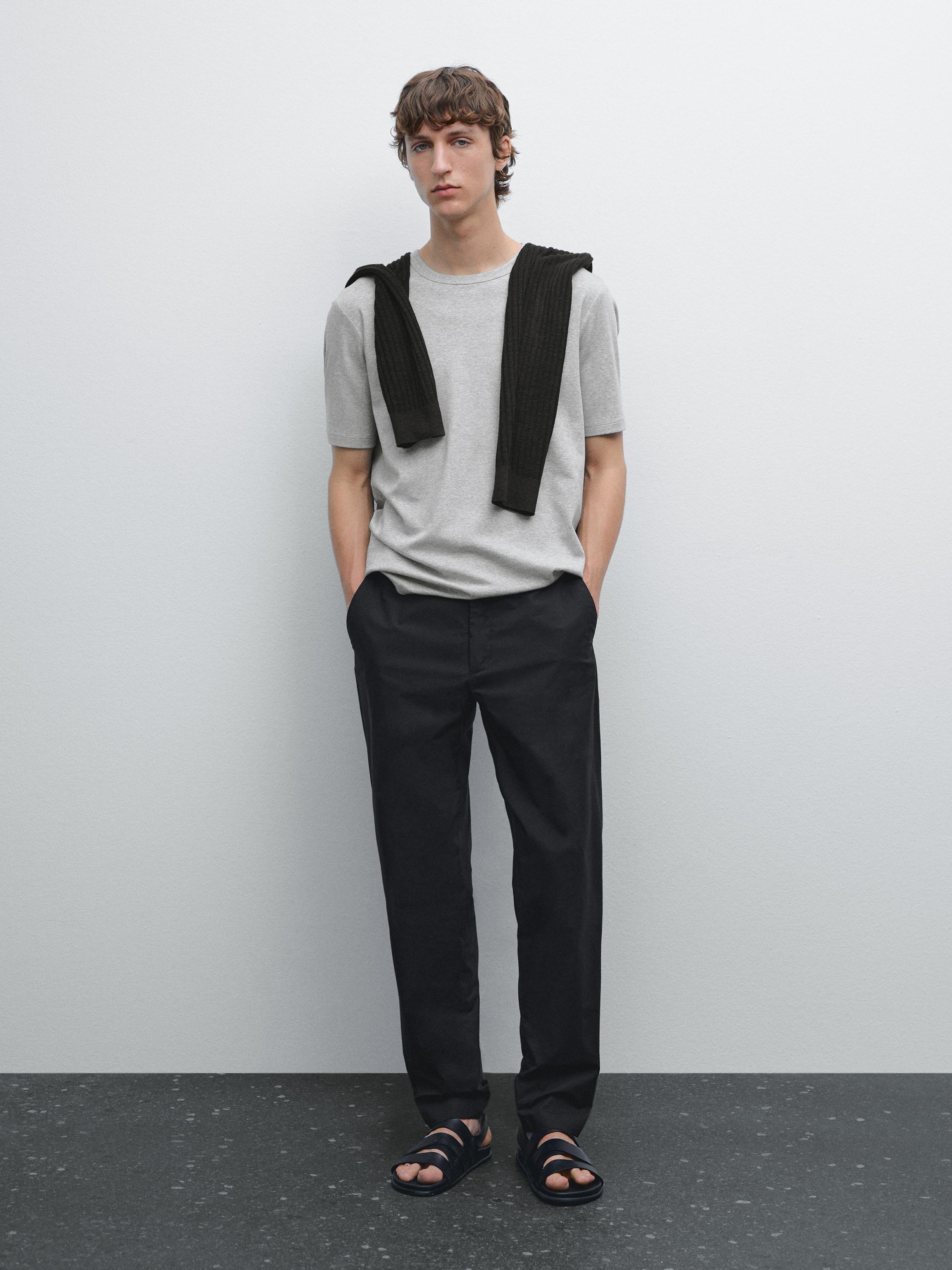 تيشرت قطن 100% بأكمام قصيرة