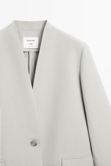 Suit blazer with button detail - STUDIO — GREY MARL 7