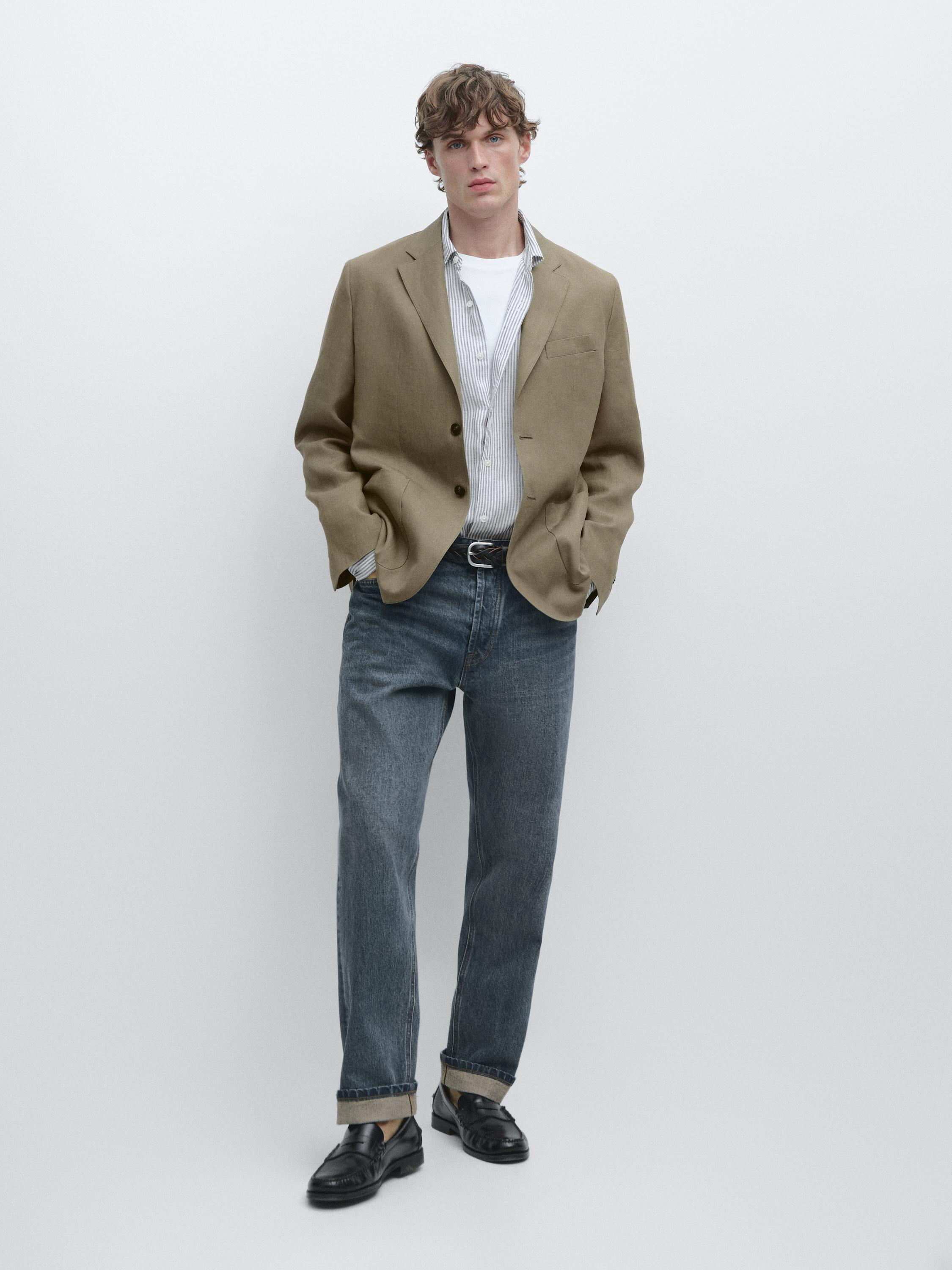 100% linen blazer — GREENISH