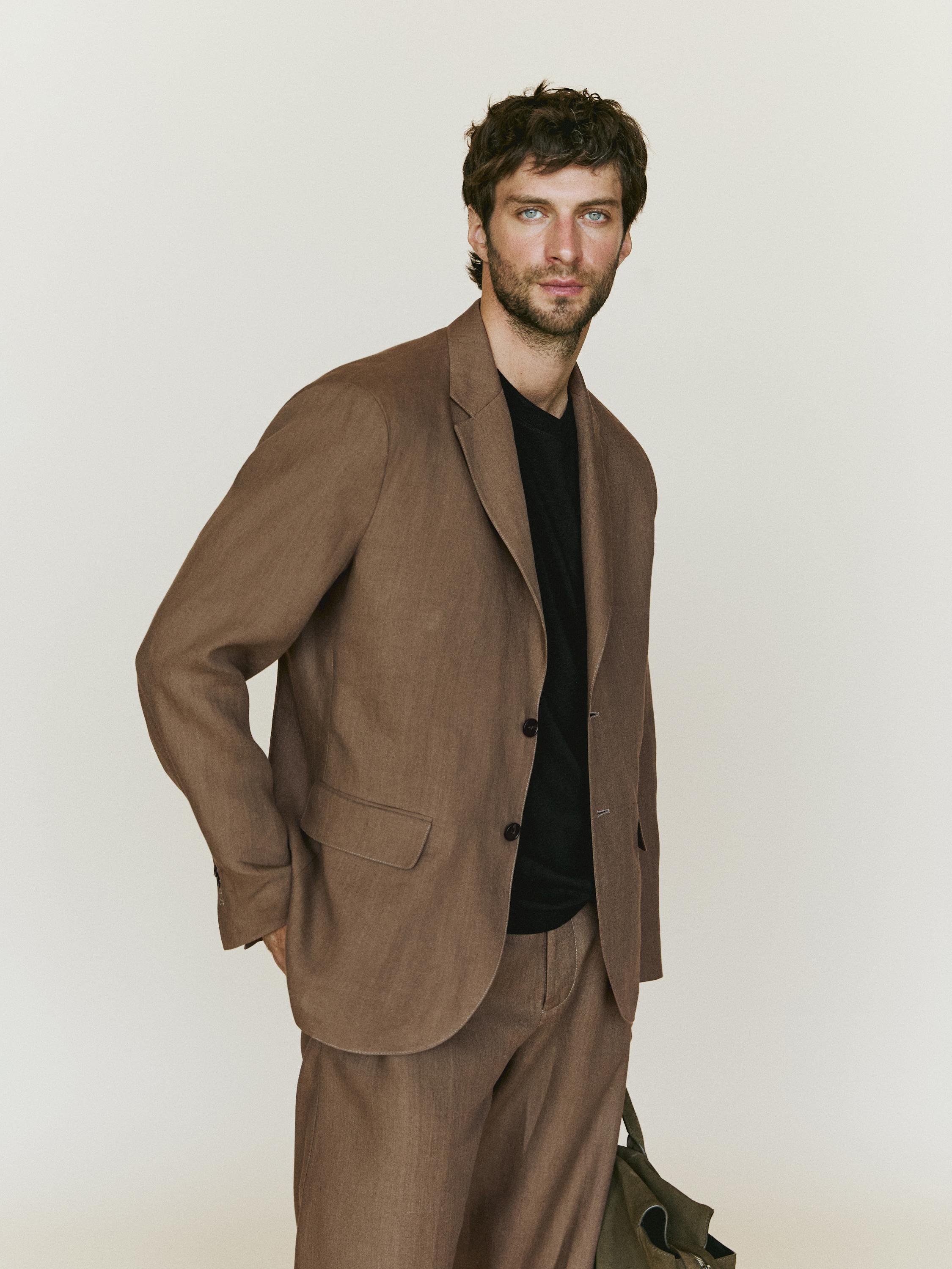 100% linen suit blazer
