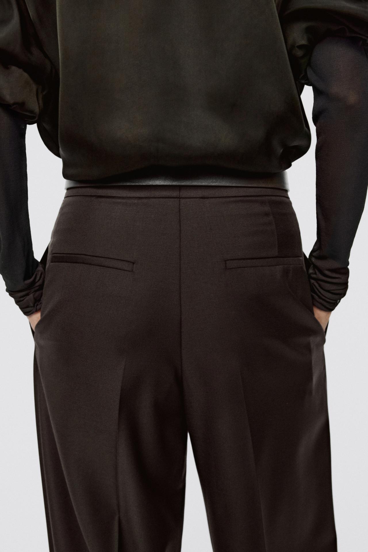 Wool blend slim fit pants - LIMITED EDITION — Chocolate