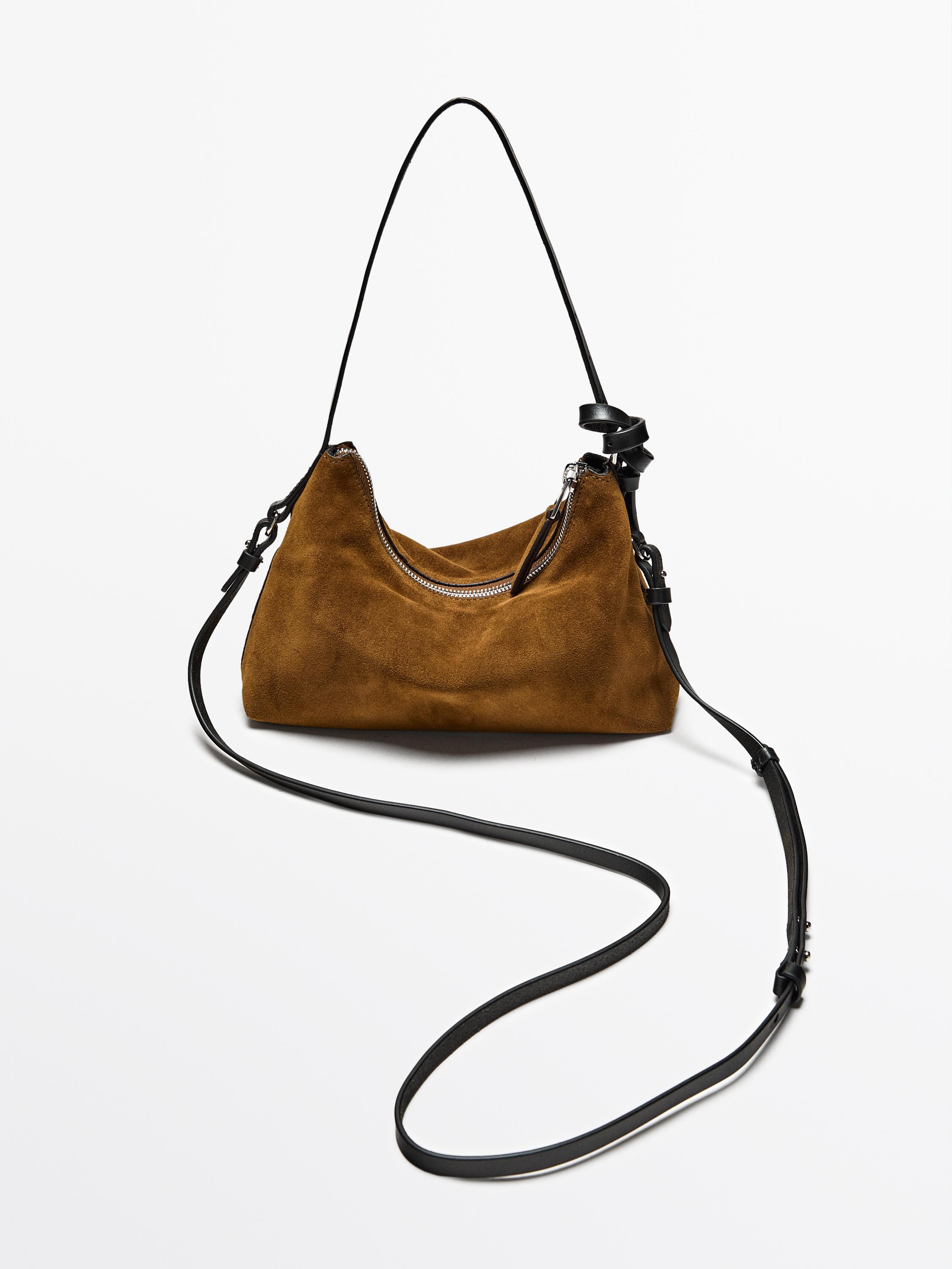 Small split suede leather bag