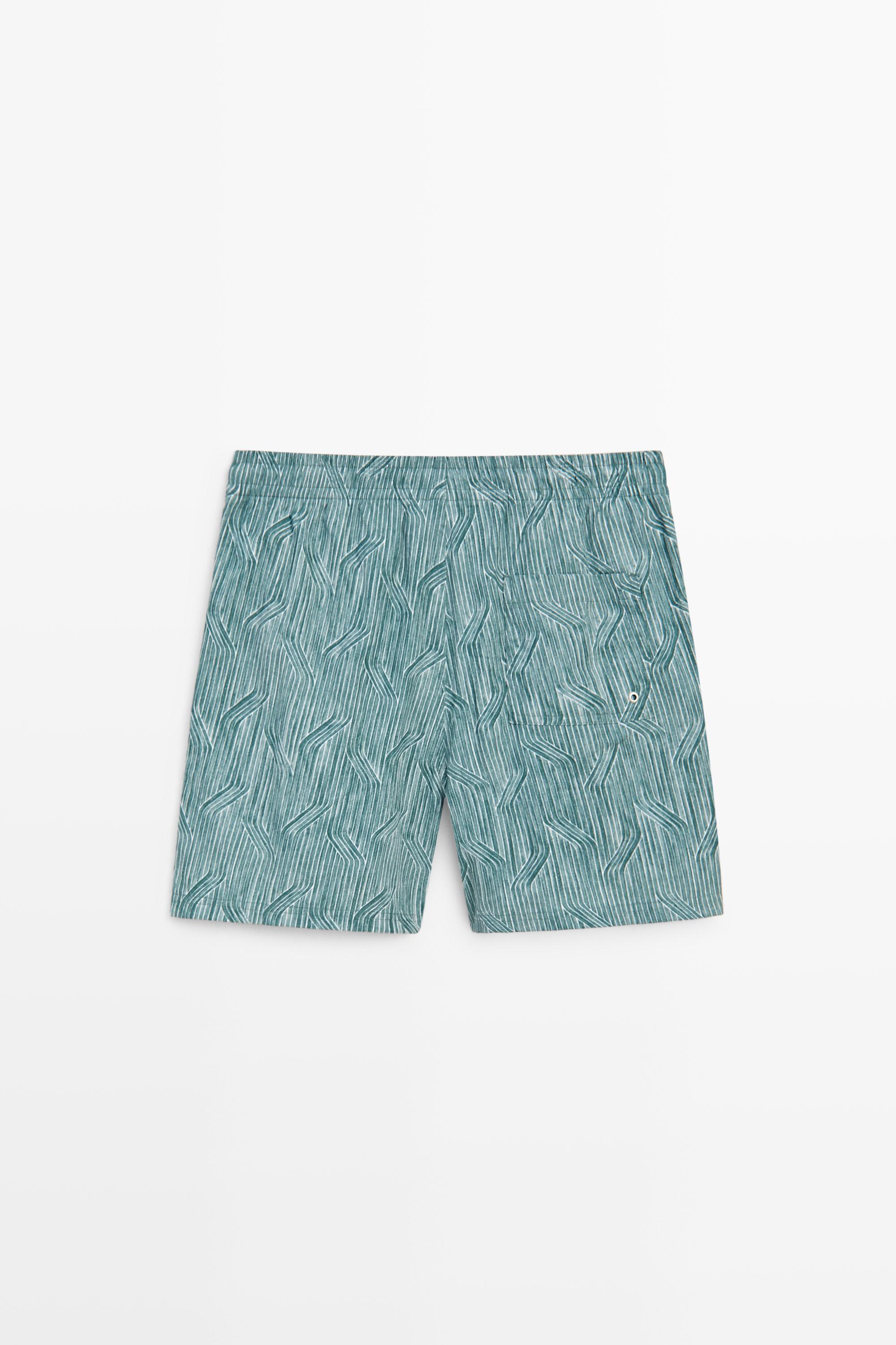 Printed swimming trunks — WATER GREEN