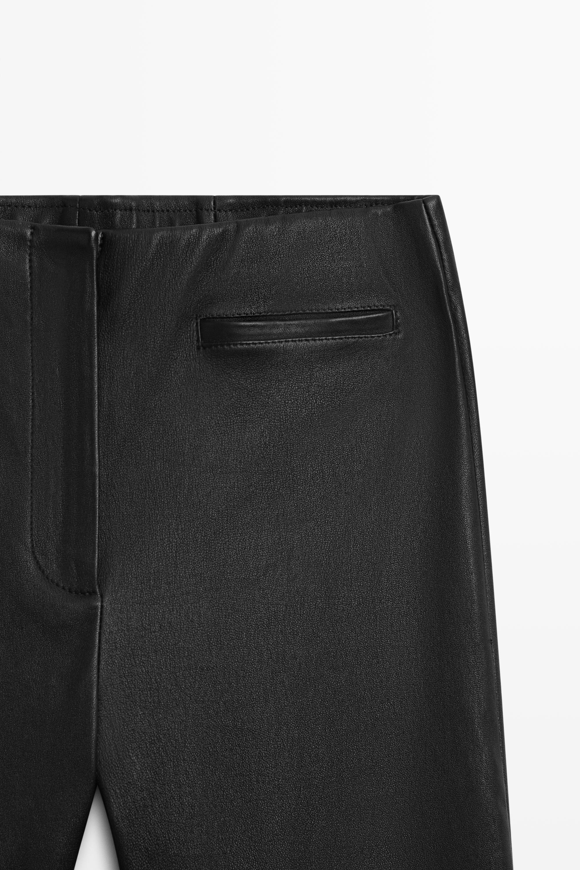 Leather capris — BLACK