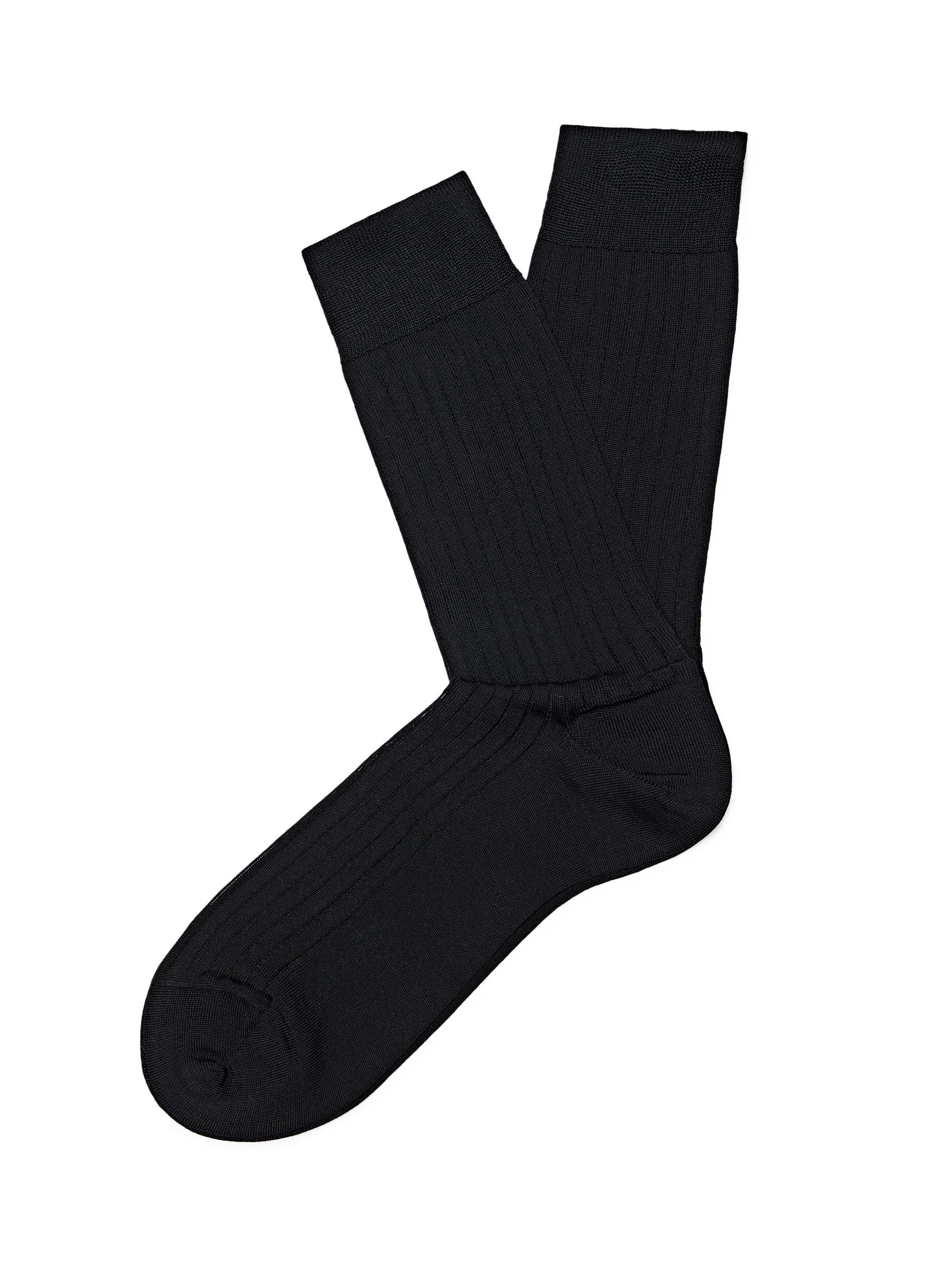 Ribbed smart socks — BLACK