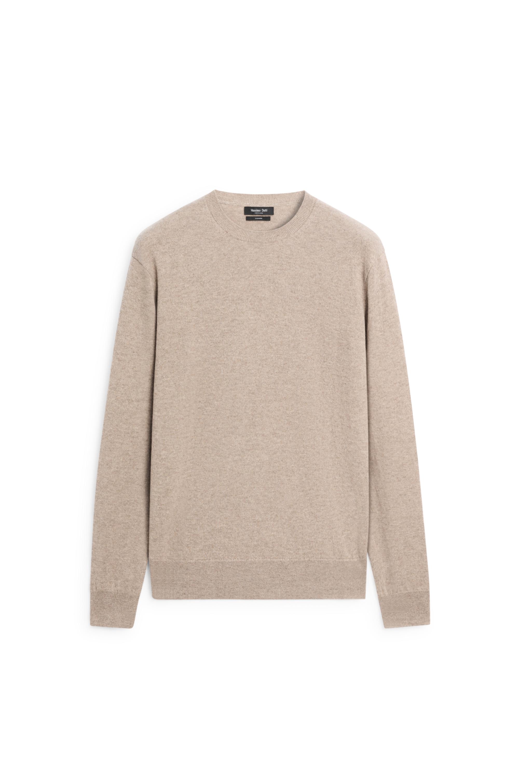 100% cashmere ribbed knit sweater — MINK