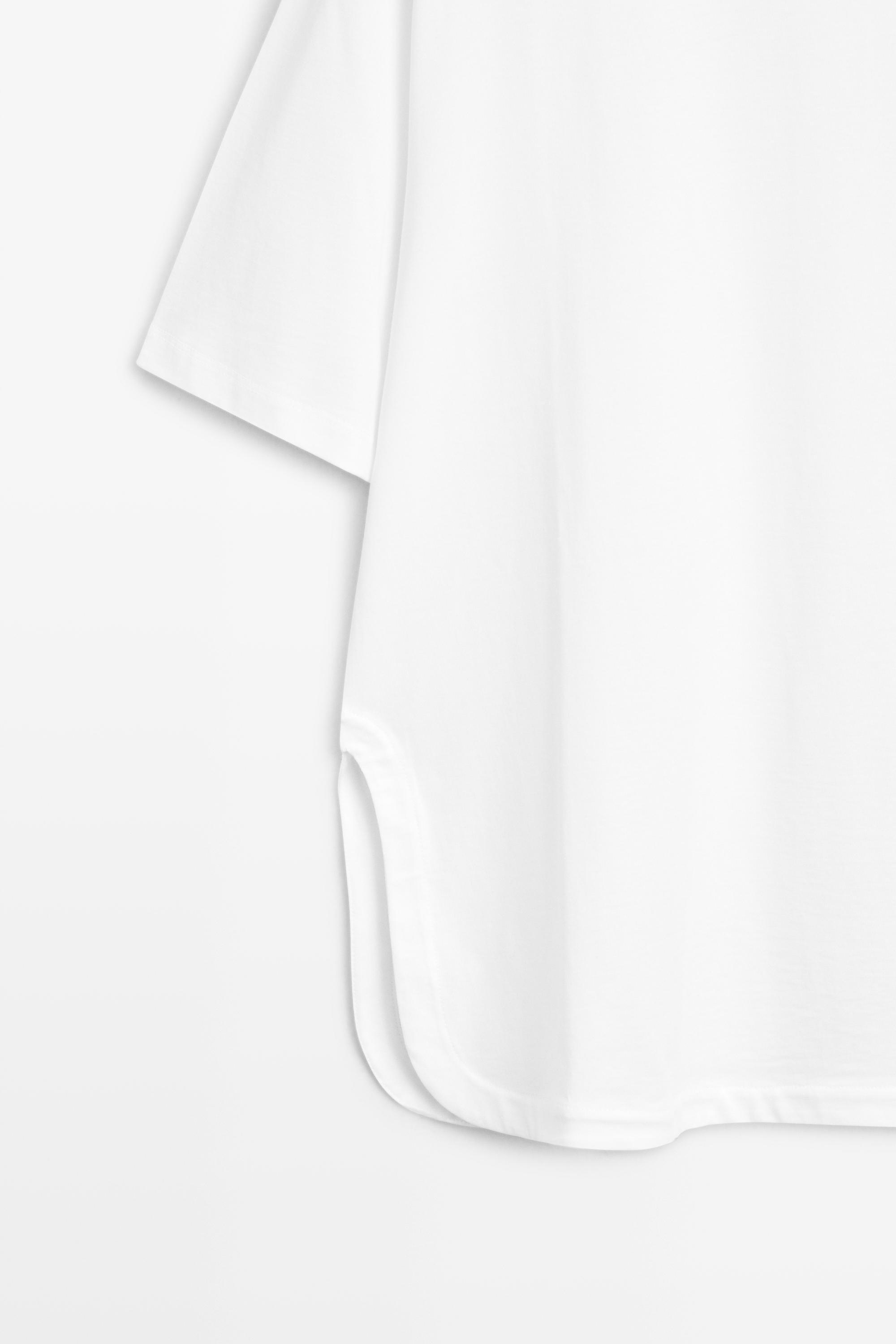 Flowing 100% cotton T-shirt — WHITE
