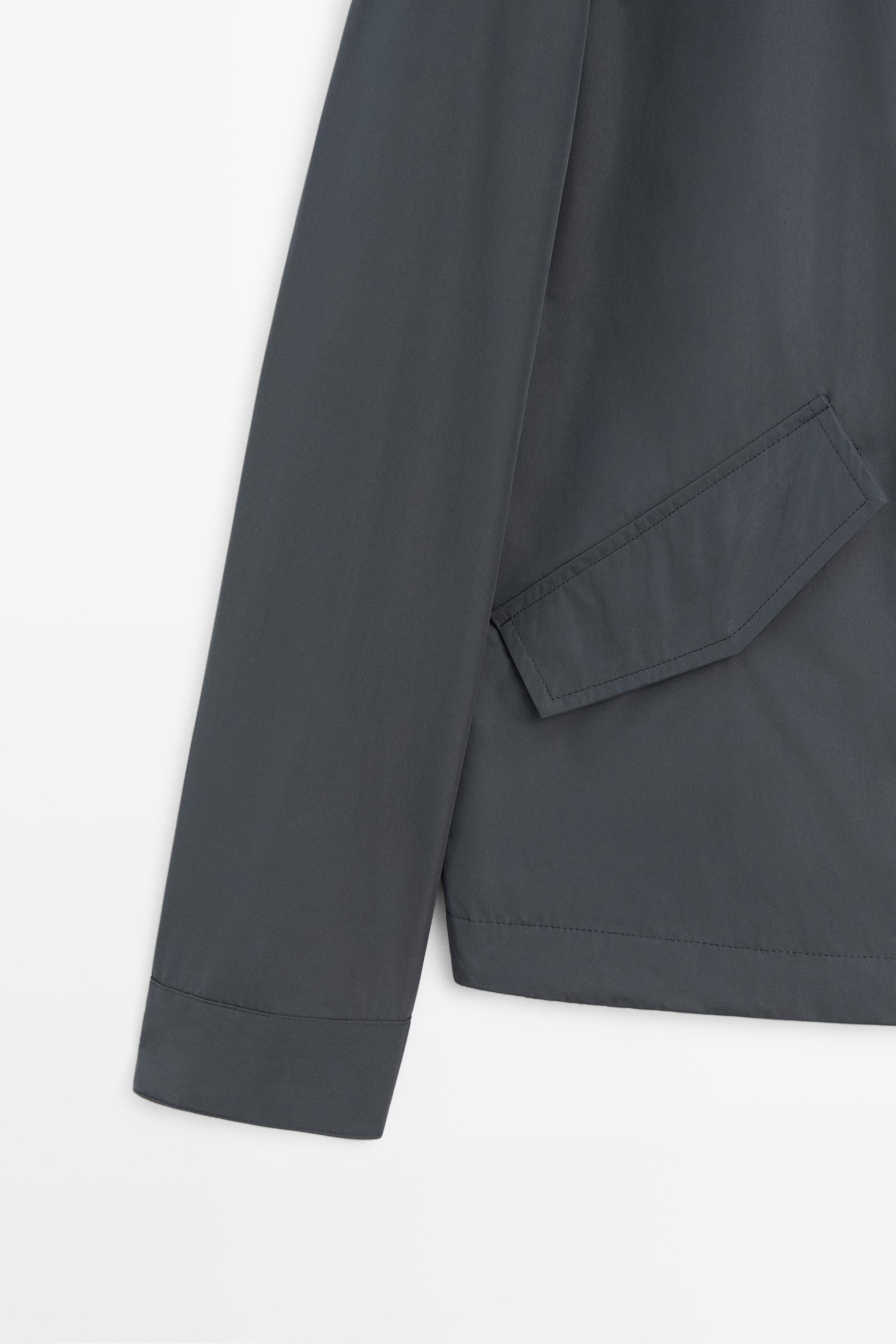 High neck jacket with pocket details — DARK GREY