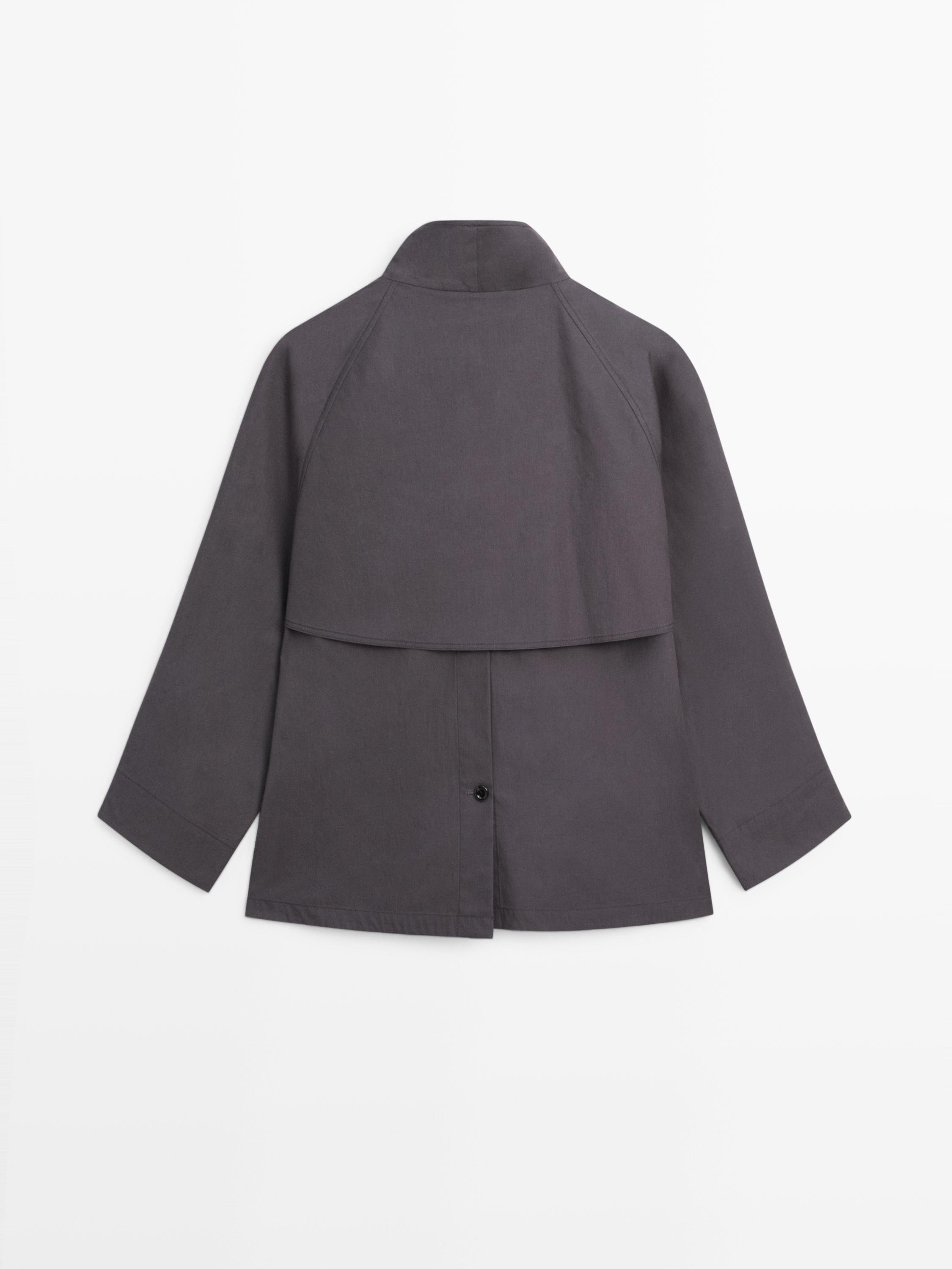 Kısa pamuklu pelerin ceket