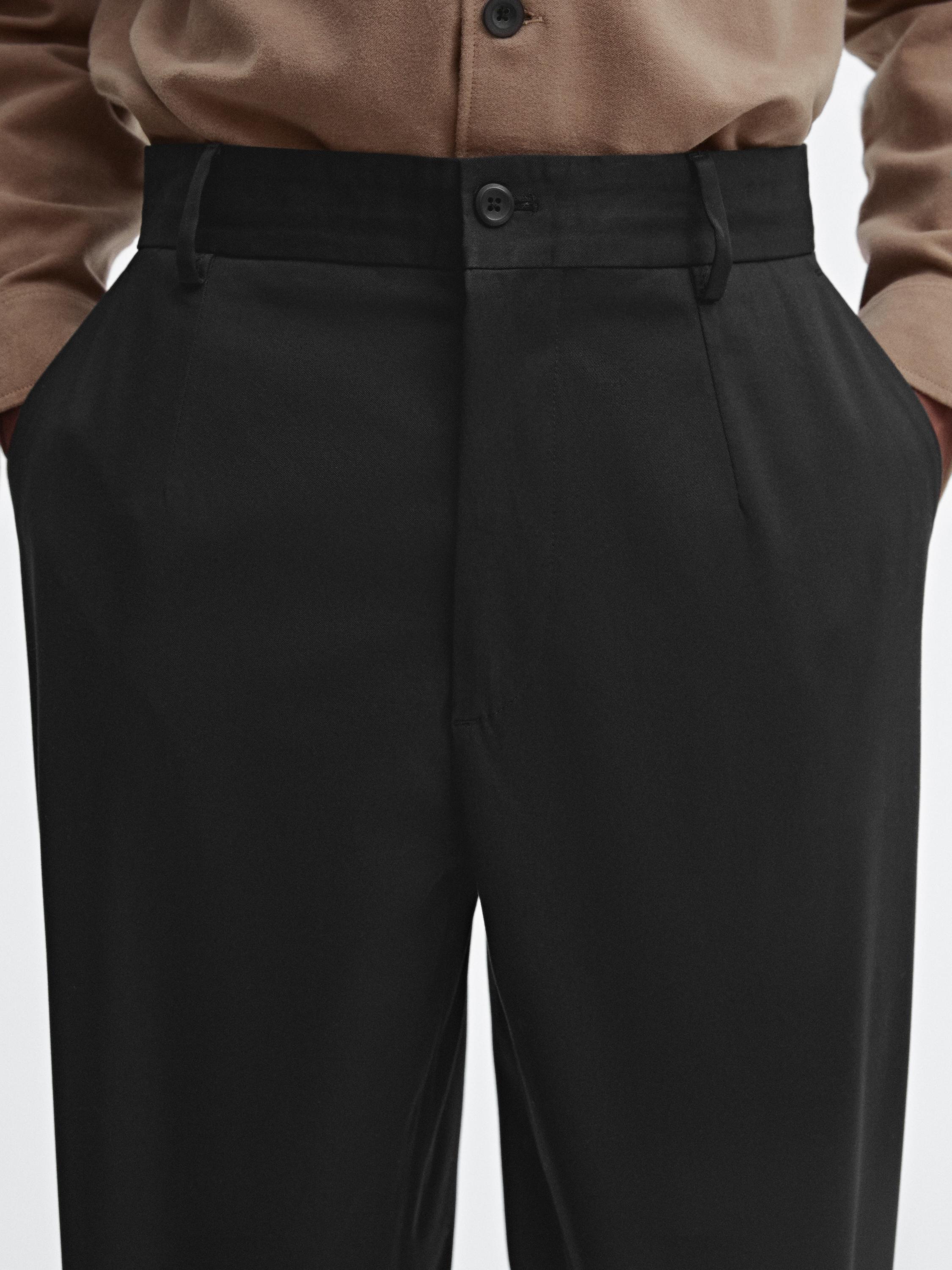 100% cotton twill relaxed fit trousers