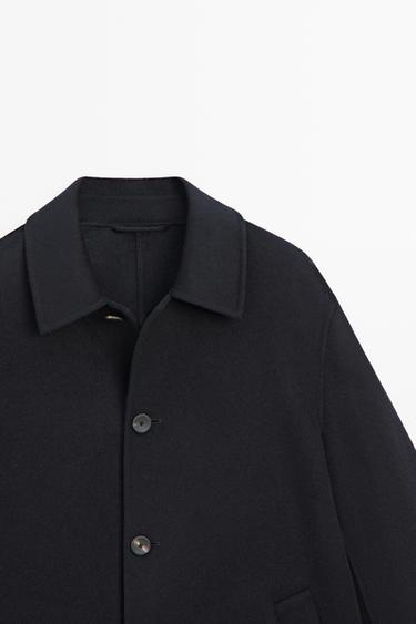 Long double-faced wool blend coat — DEEP BLUE 4