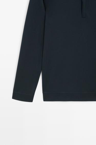 Long sleeve zip detail polo — NAVY BLUE 7