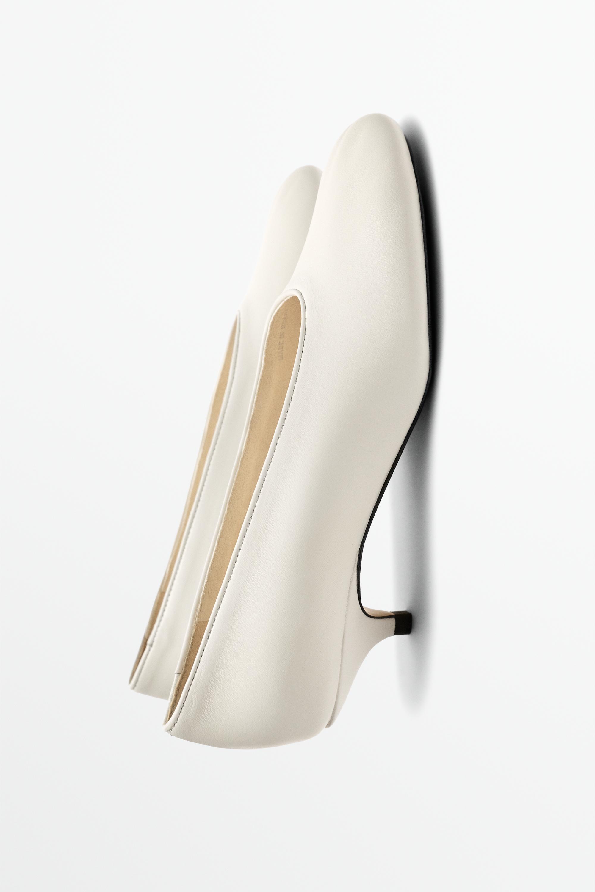 Soft leather heel shoe — WHITE