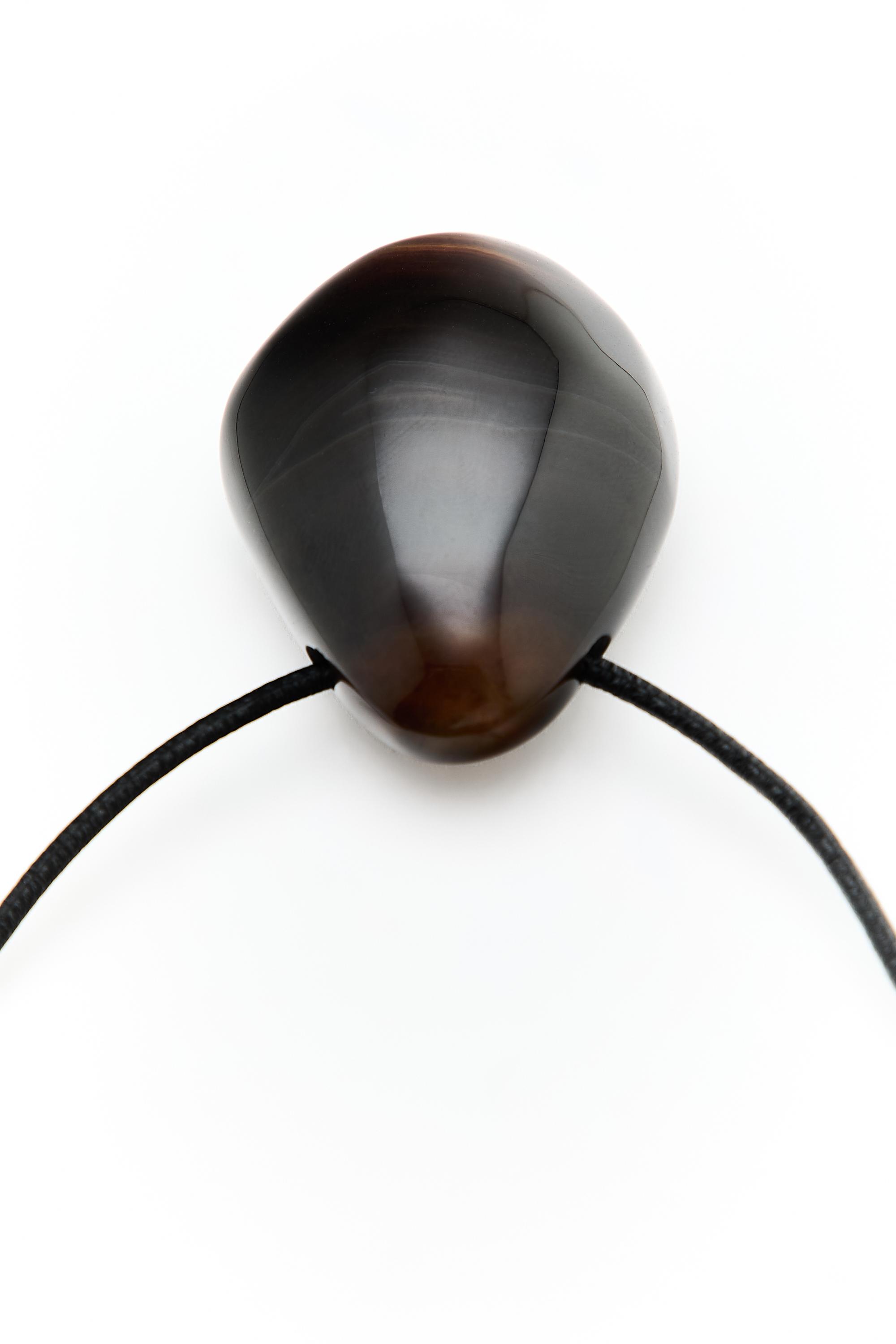 Stone pendant necklace — MOLE BROWN