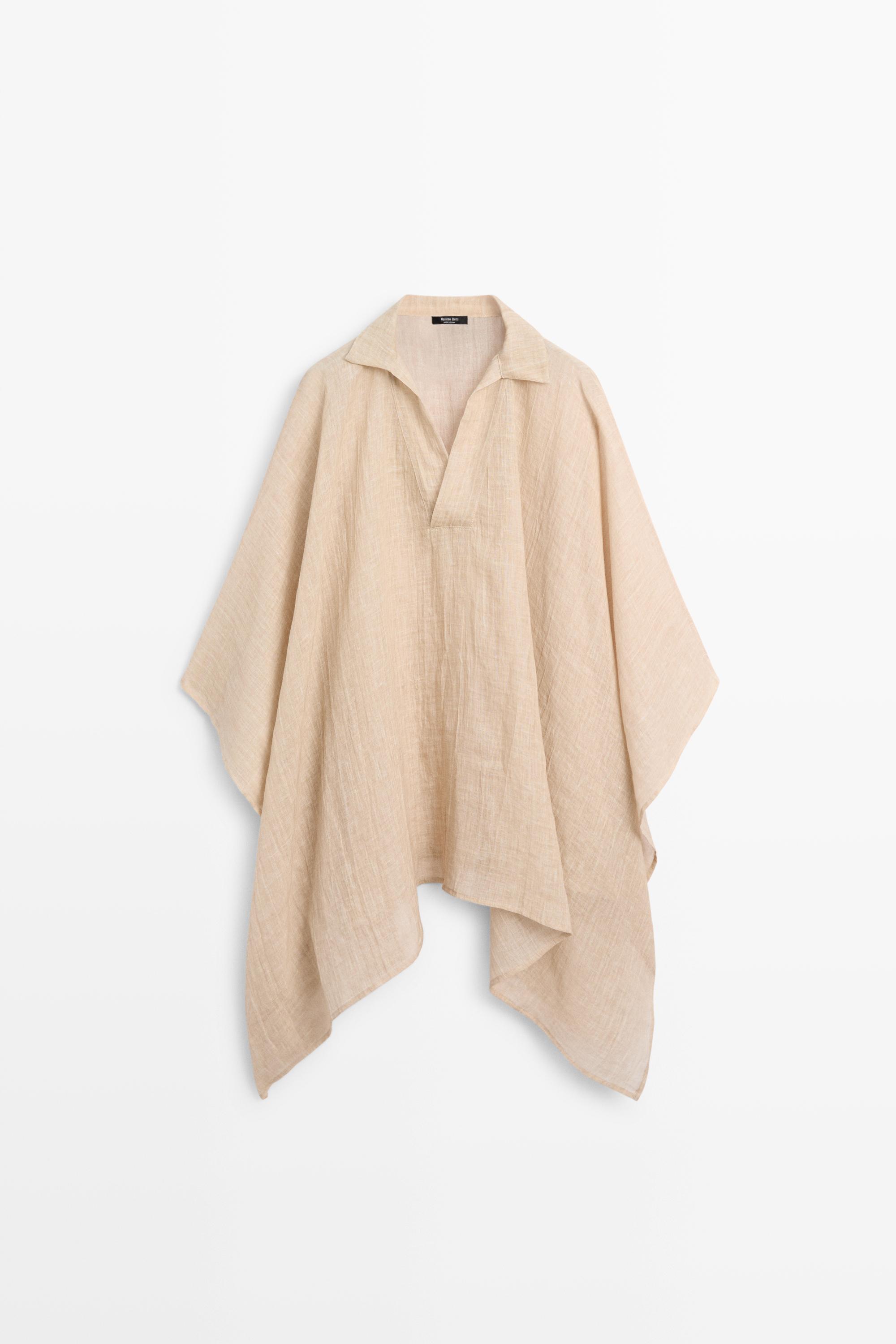 100% ramie cape — BEIGE