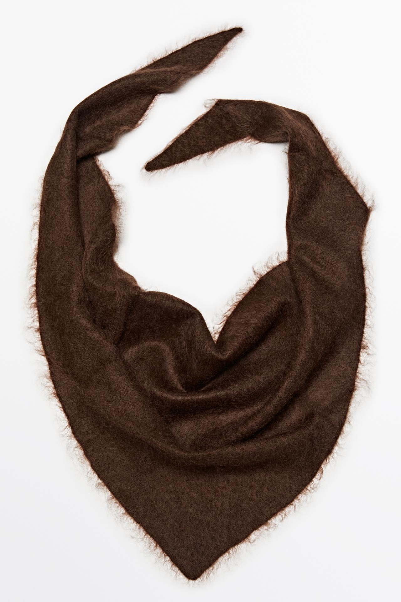100% cashmere knit bandana — AUBERGINE