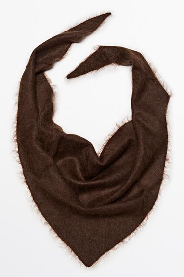 100% cashmere knit bandana — AUBERGINE 2